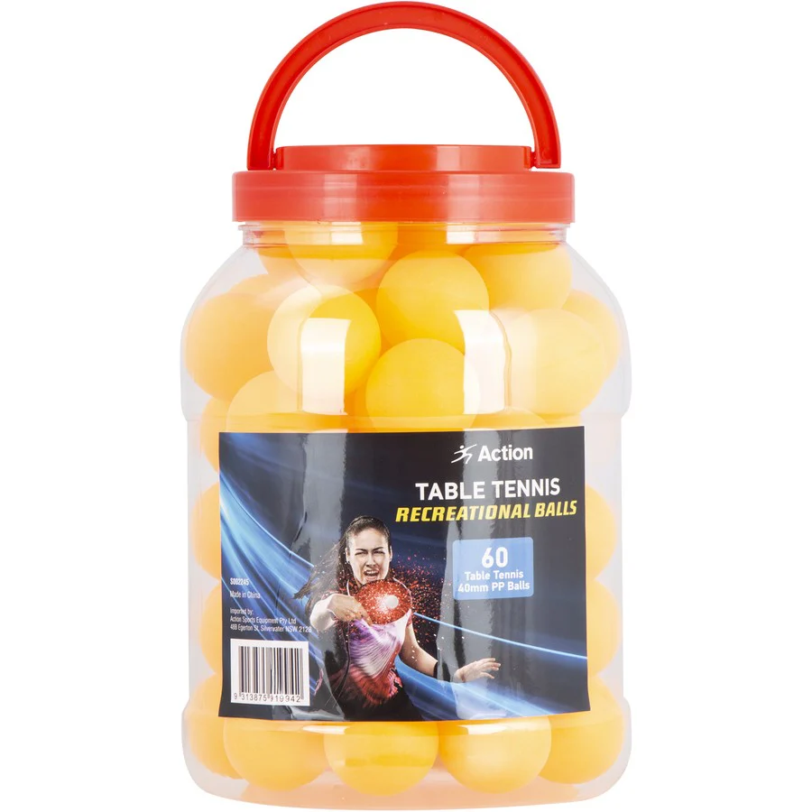 Action Sports Table Tennis Recreational Balls 60 Pack