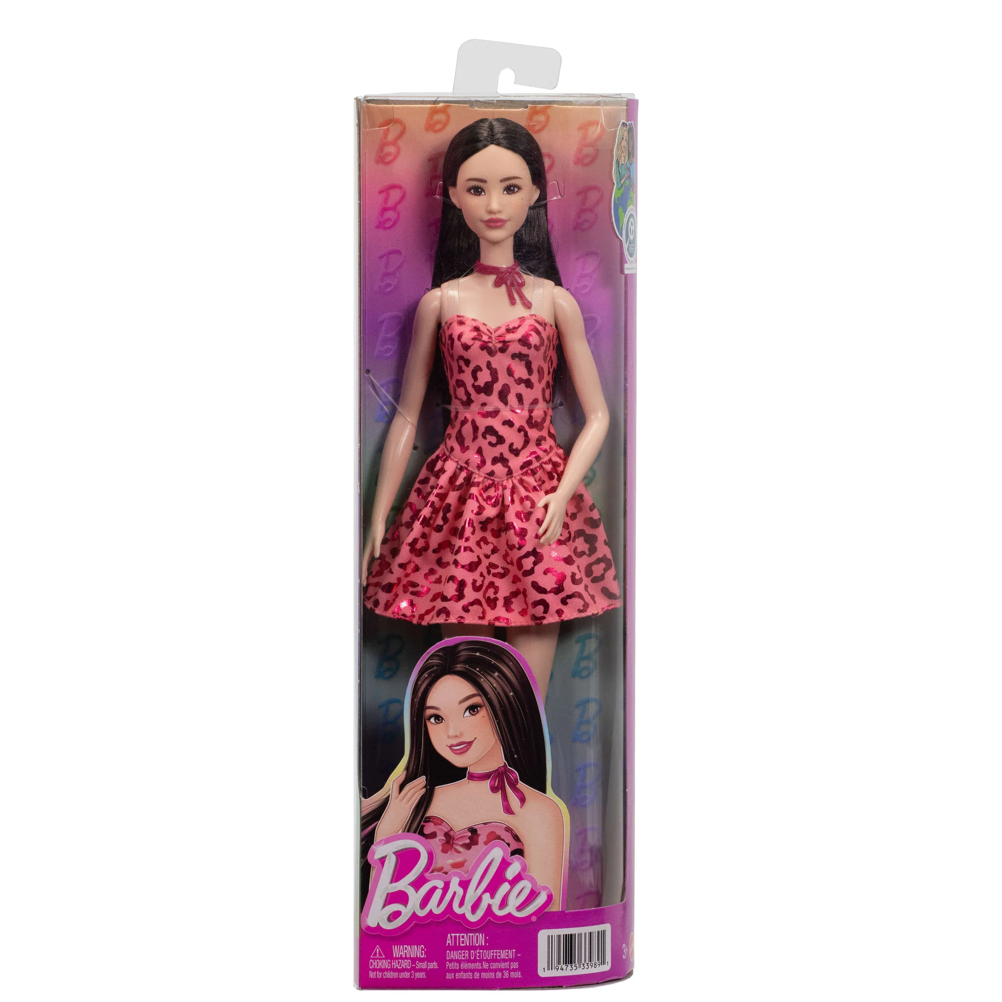 Barbie Fashionista Doll - 246 Pink Metallic Leopard Print Dress