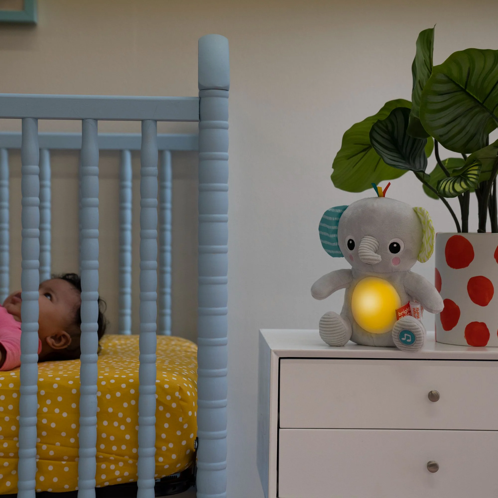 Bright Starts Hug-A-Bye Baby Light & Sound Elephant - Image 4