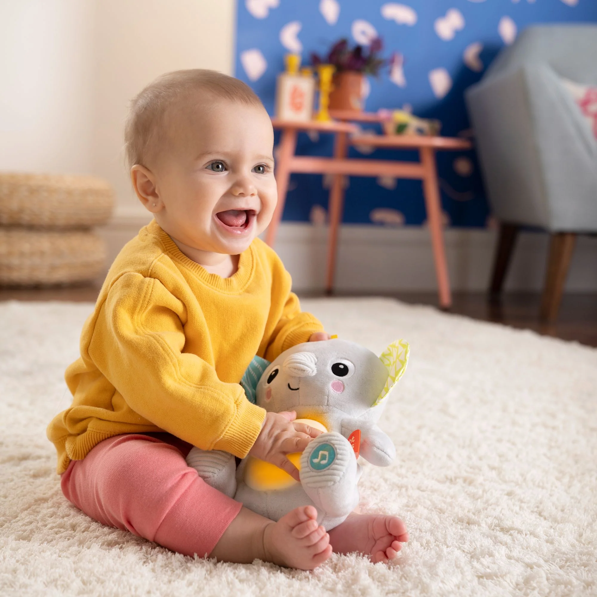 Bright Starts Hug-A-Bye Baby Light & Sound Elephant - Image 7