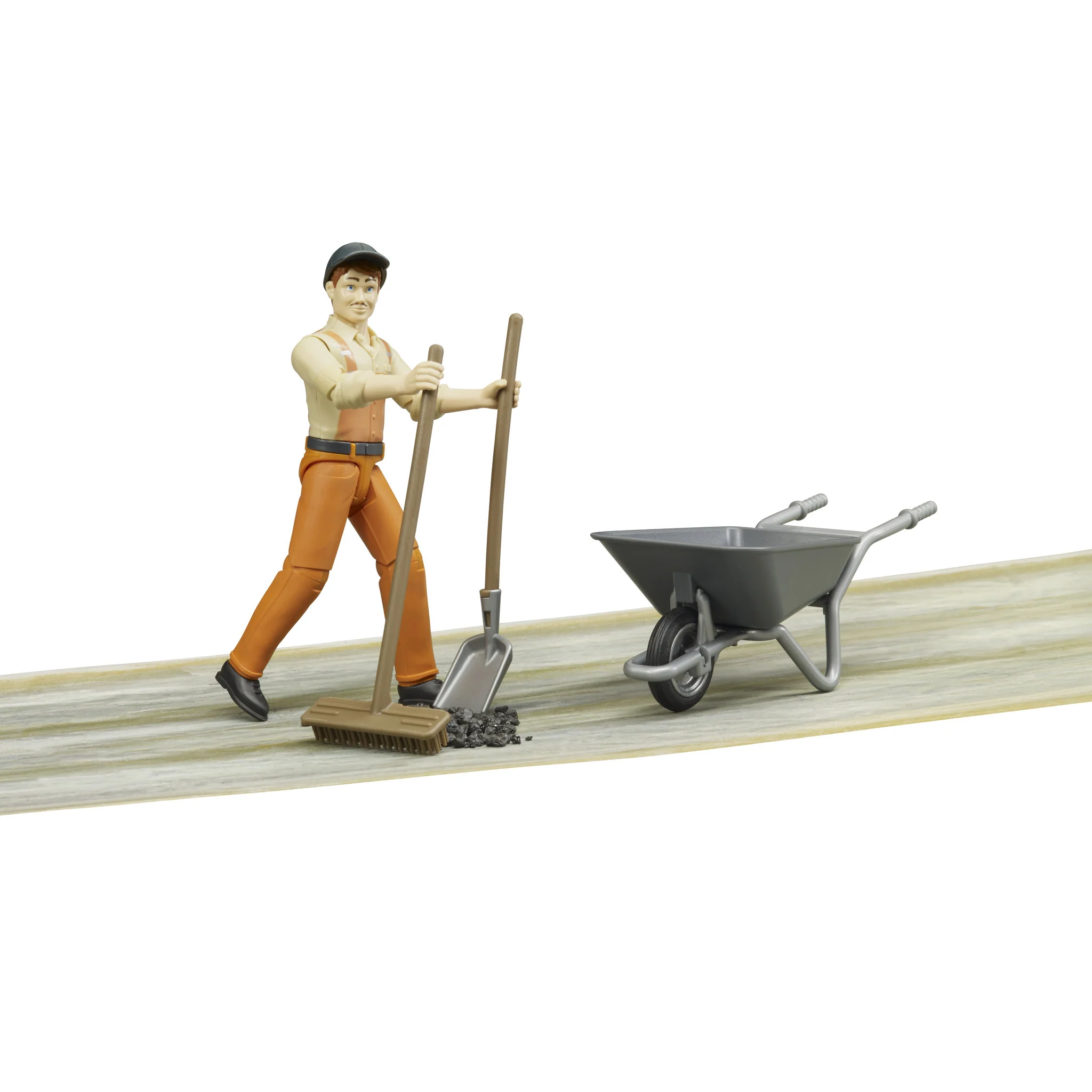 Bruder Municiple Worker Figure Set With Barrow & Tools - Image 2