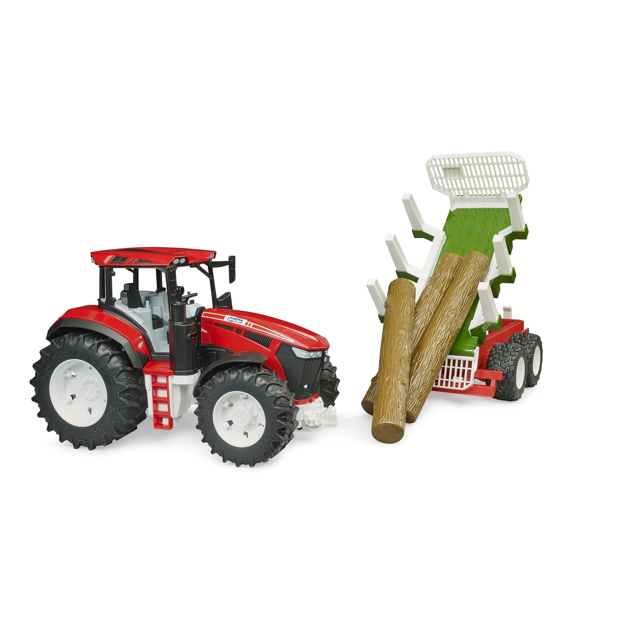 Bruder Tractor with Forestry Trailer & 3 Logs - Image 4