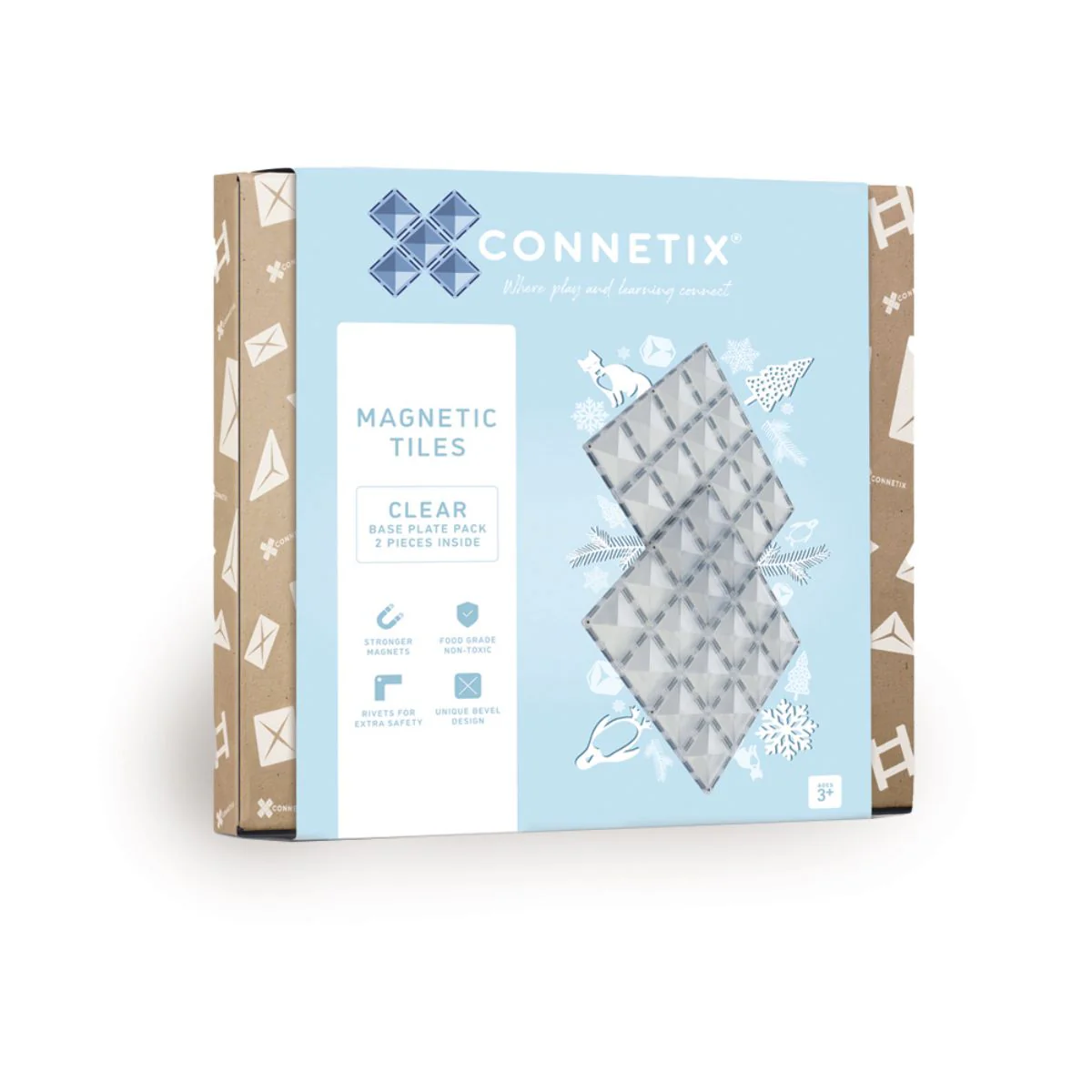CONNETIX Magnetic Tiles 2 Piece - Clear Base Plate Pack