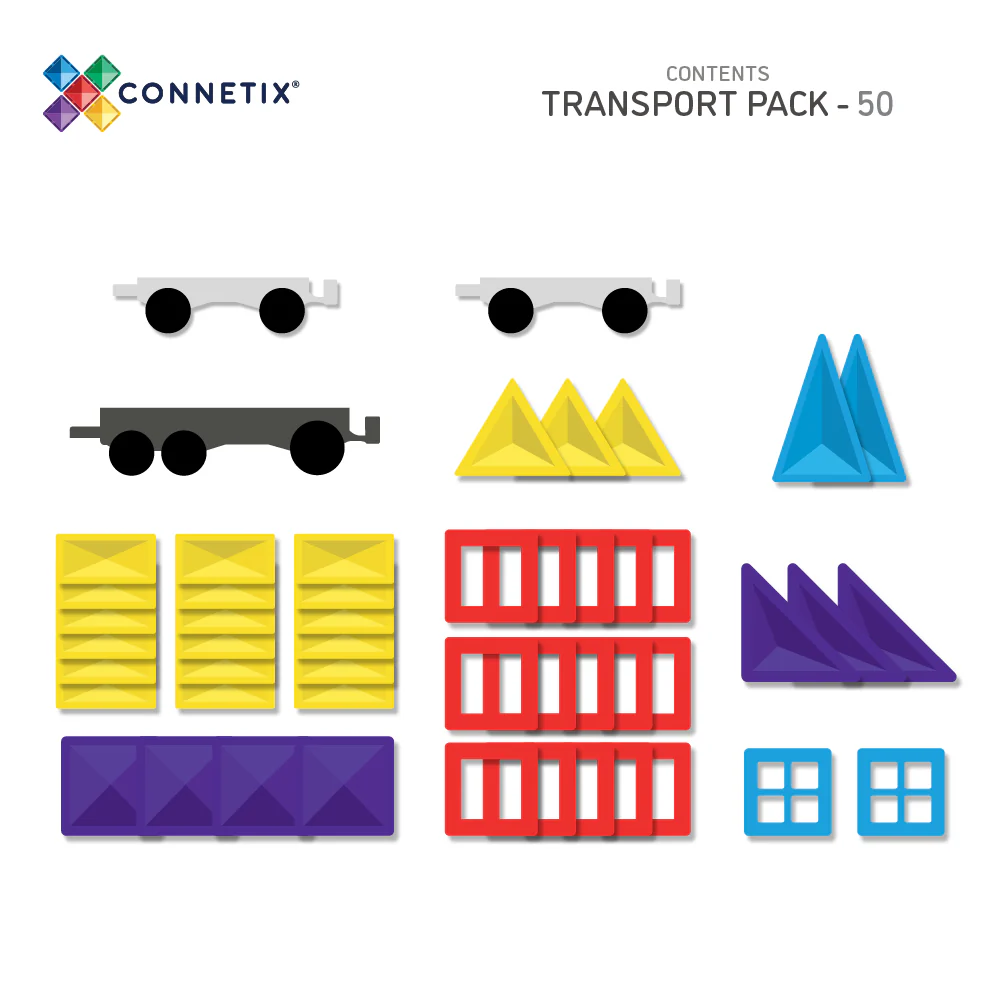 CONNETIX Magnetic Tiles 50 Piece - Rainbow Transport Pack - Image 5
