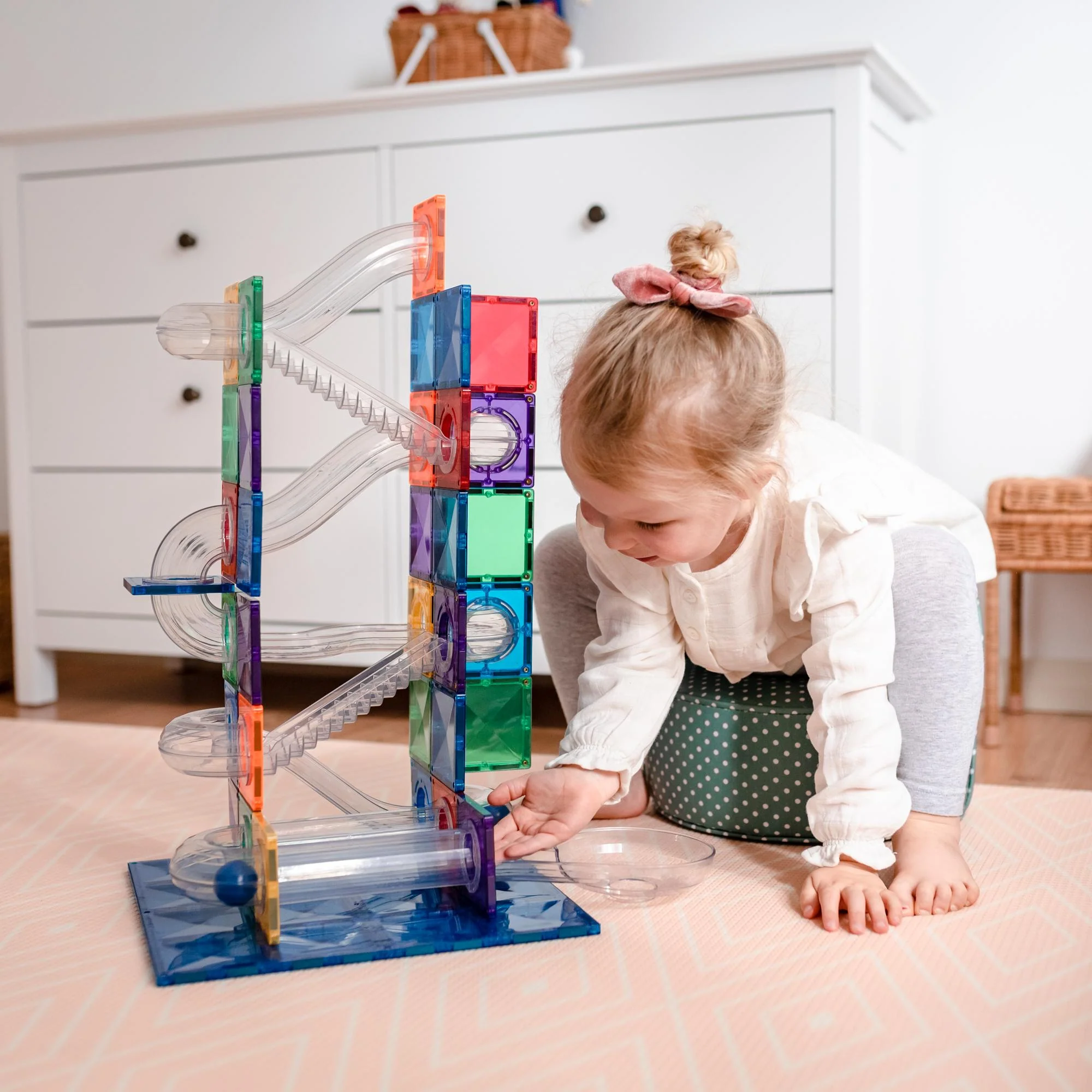 CONNETIX Magnetic Tiles 92 Piece - Rainbow Ball Run Pack - Image 7