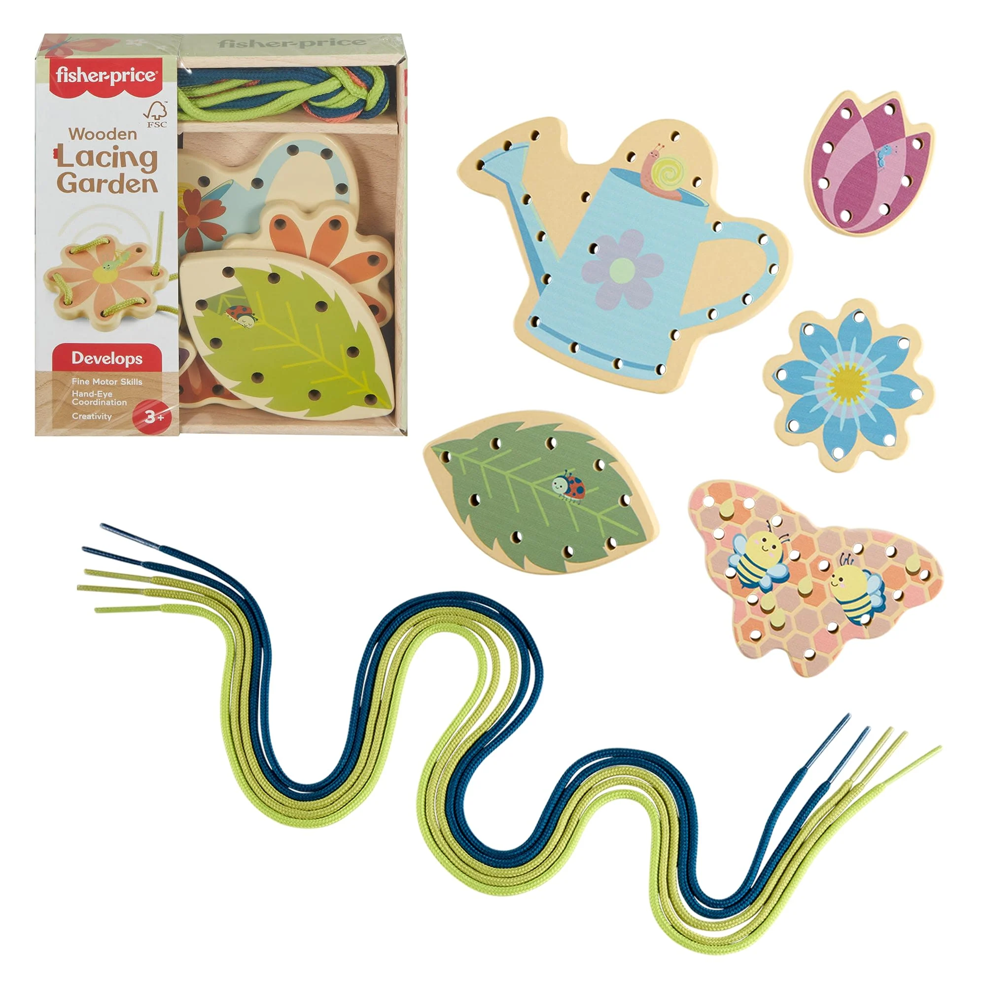 Fisher-Price Tiny Garden Wooden Lacing Set