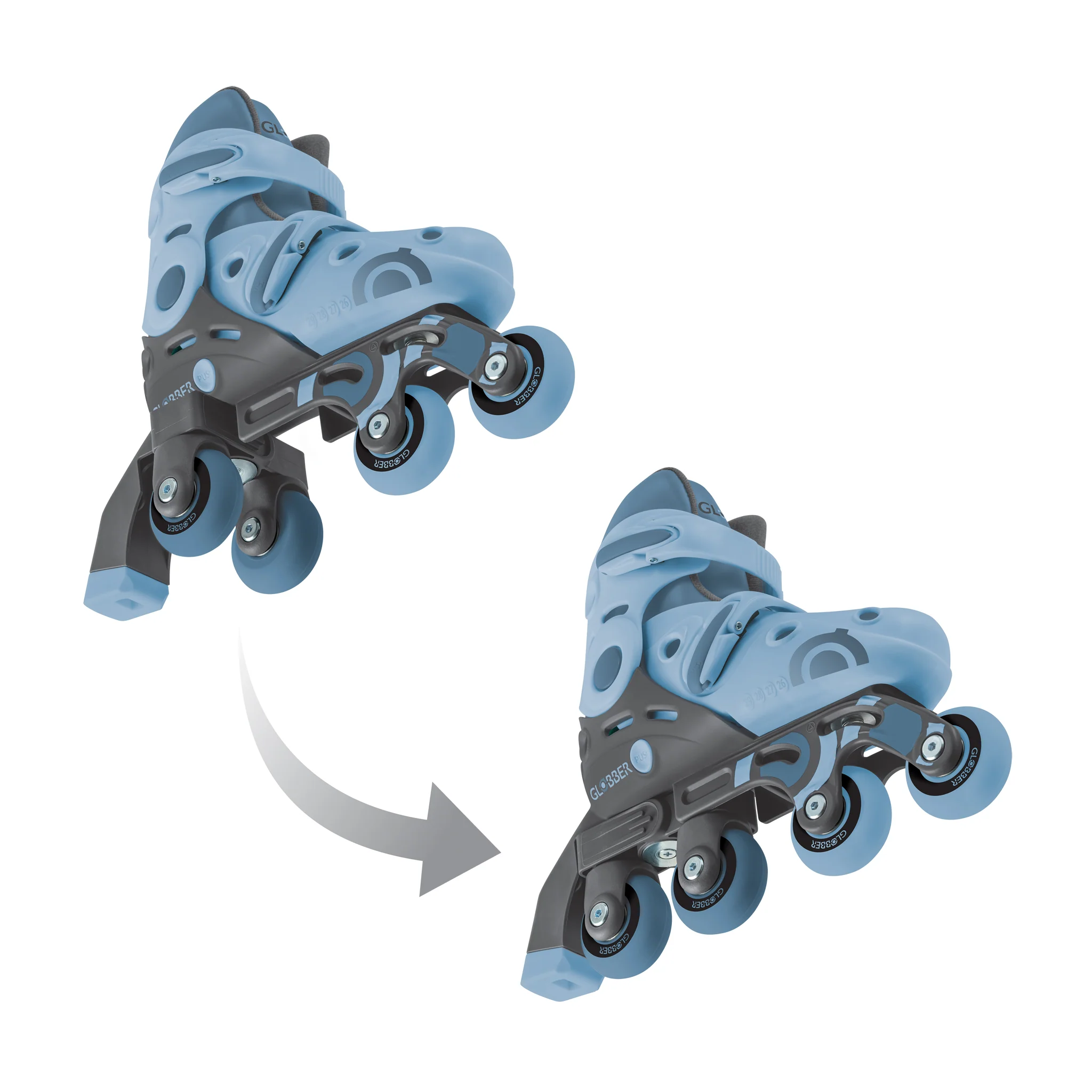 Globber Learning Inline Skates 2 In 1 Size S/M - Ash Blue - Image 6