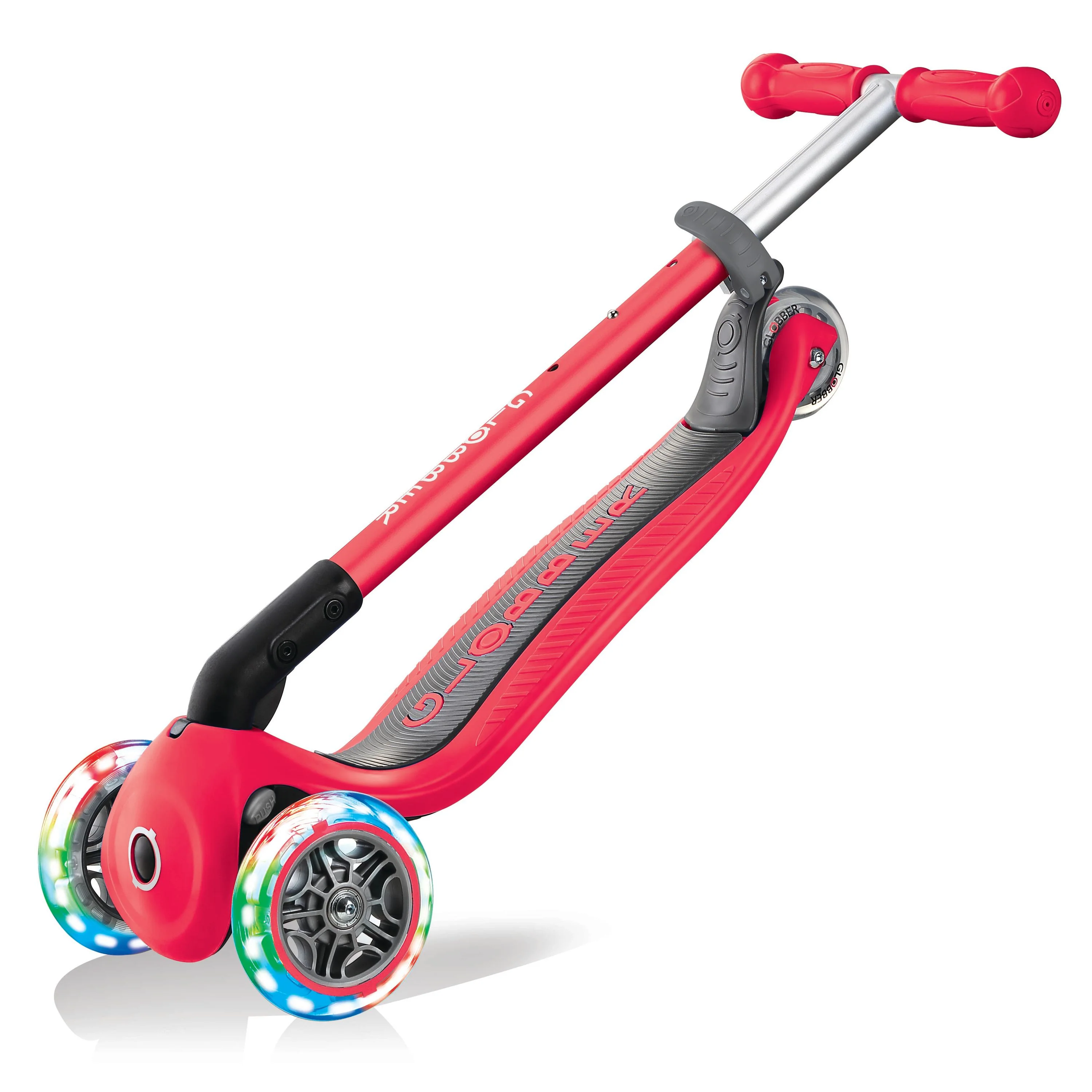 Globber Primo Foldable With Lights Scooter - Red - Image 7