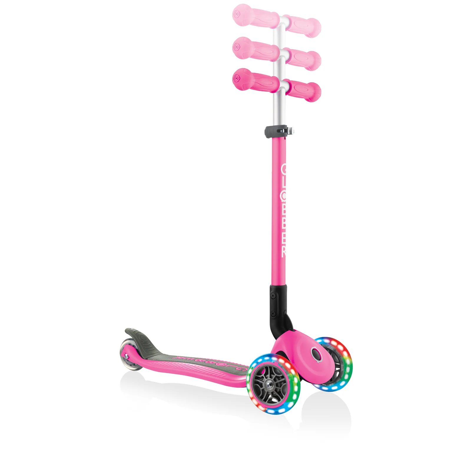 Globber Primo Foldable With Lights Scooter - Deep Pink - Image 4