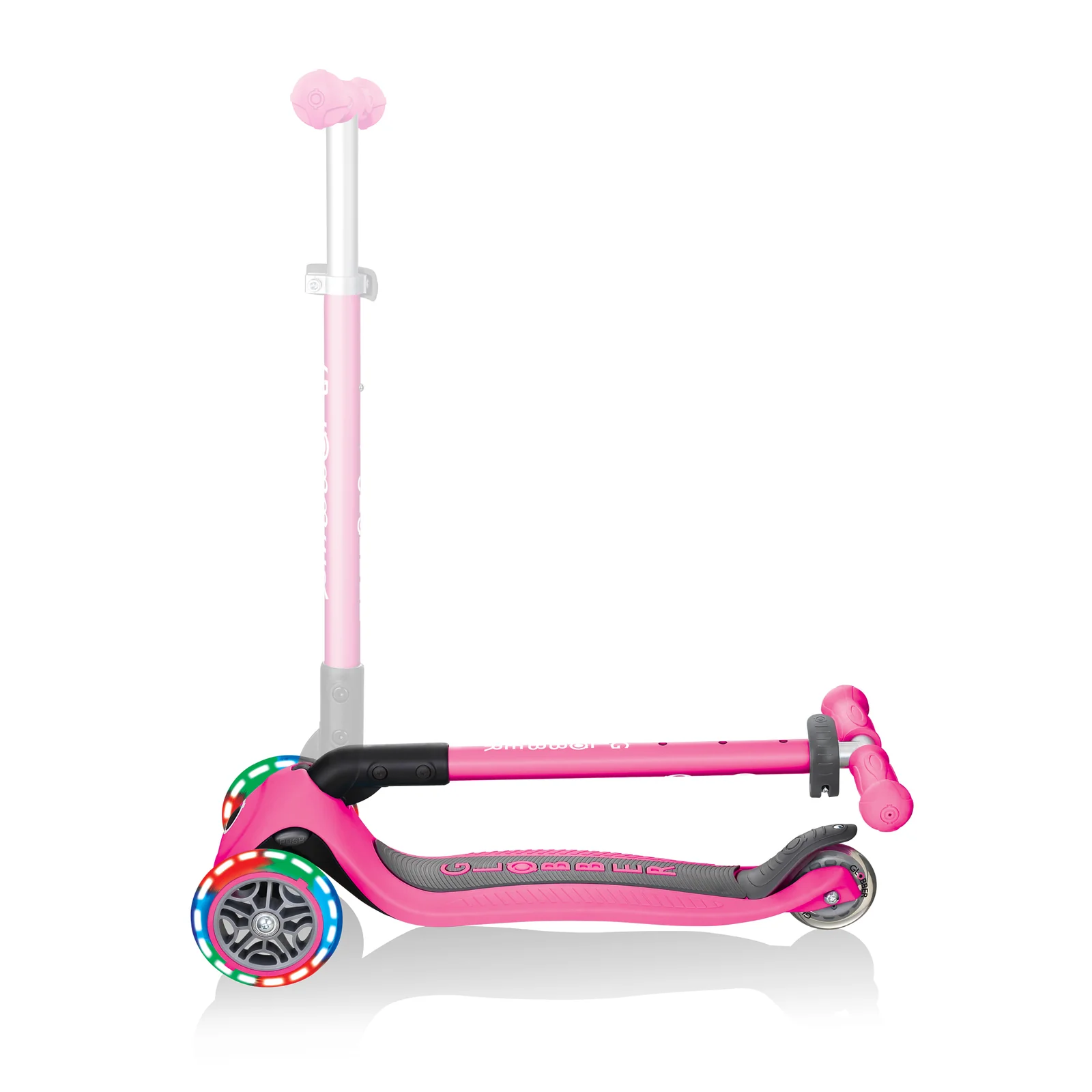 Globber Primo Foldable With Lights Scooter - Deep Pink - Image 6