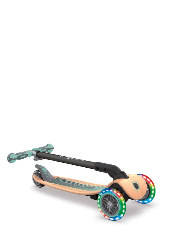 Globber Primo Foldable Wood Lights Scooter - Mint - Image 4