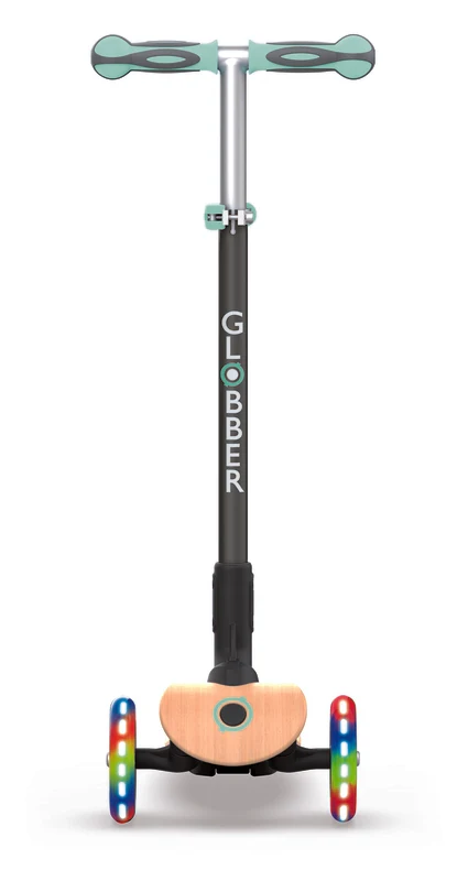 Globber Primo Foldable Wood Lights Scooter - Mint - Image 5