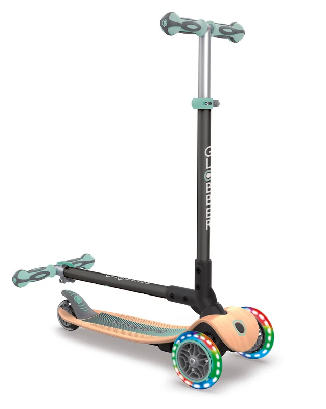 Globber Primo Foldable Wood Lights Scooter - Mint - Image 8