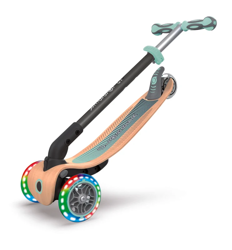 Globber Primo Foldable Wood Lights Scooter - Mint - Image 9