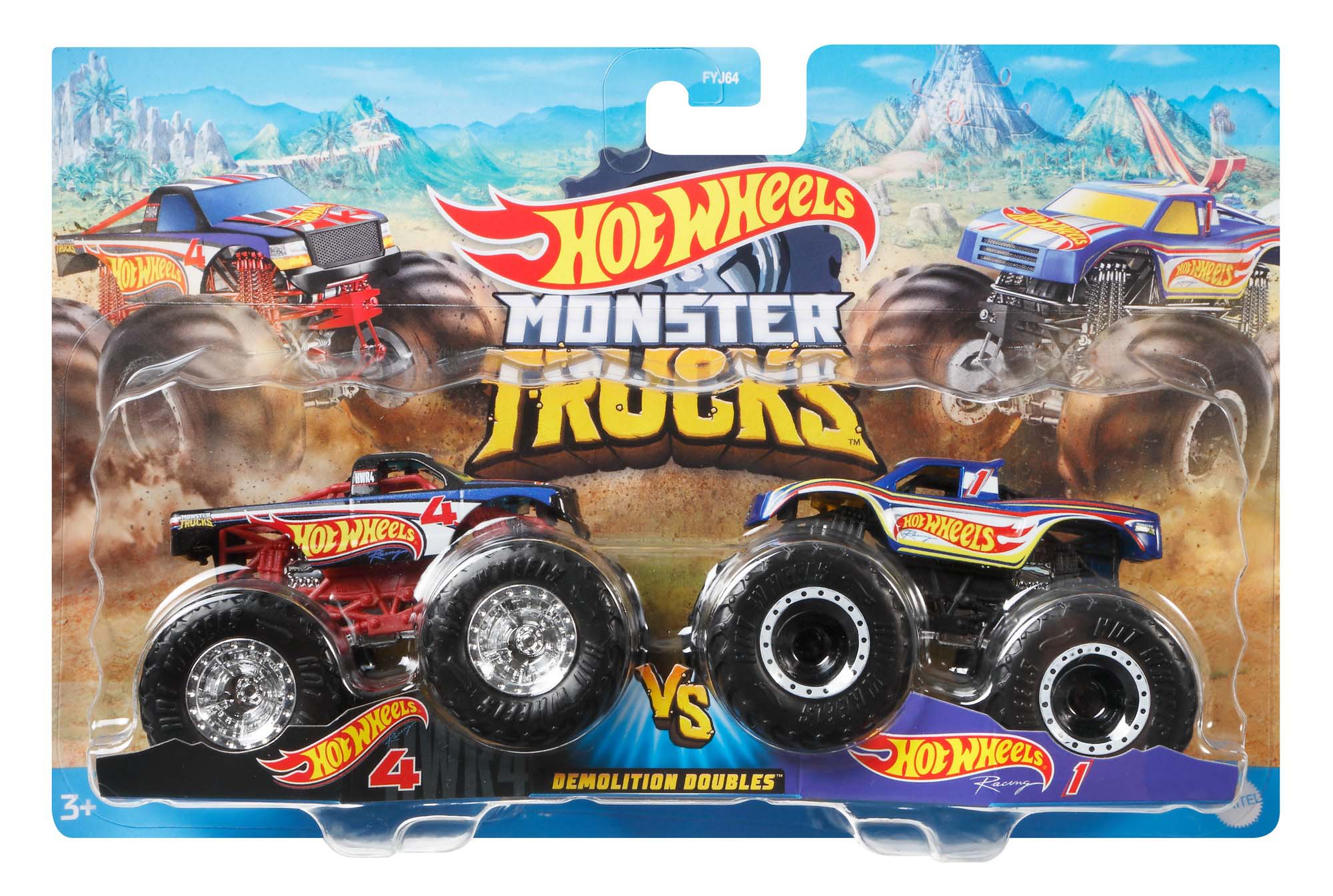 Hot Wheels Monster Trucks 1:64 Die-Cast Demolition Doubles 2 Pack Assorted Styles - Image 4