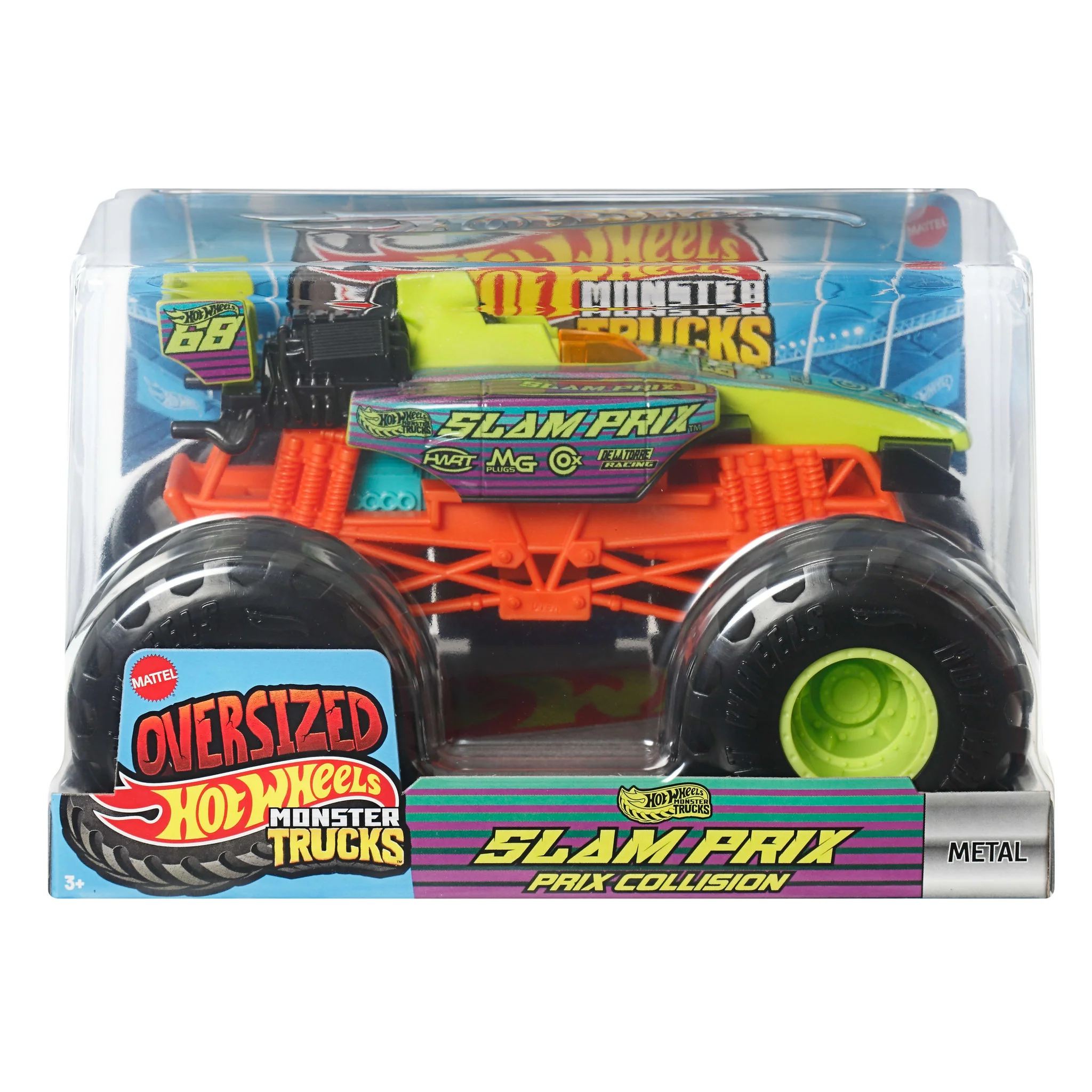 Hot Wheels Oversized Monster Trucks Die-Cast 1:24Slam Prix Collision