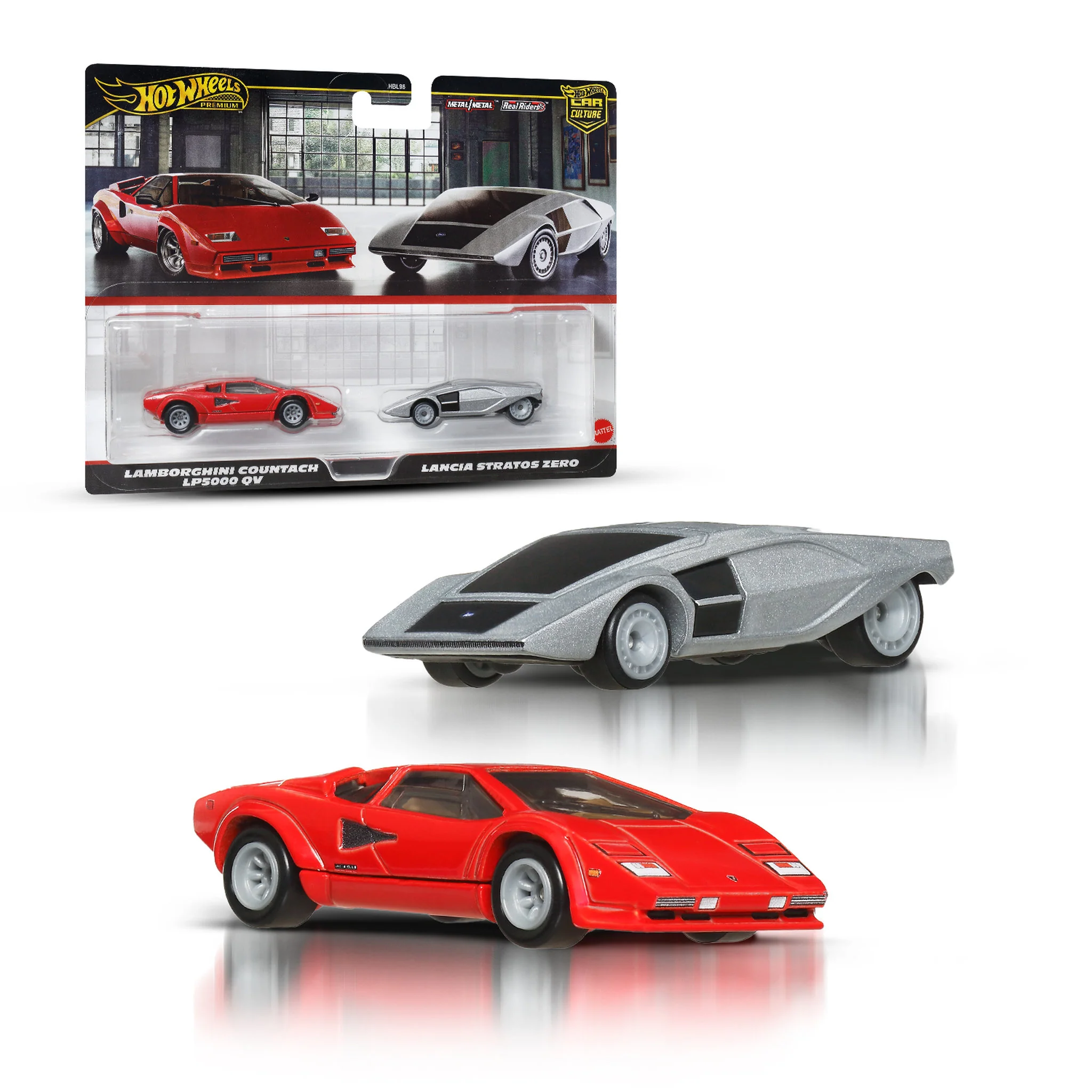 Hot Wheels Premium 1:64 Die-Cast Lamborghini Countach & Lancia Stratos Zero 2 Pack - Image 2