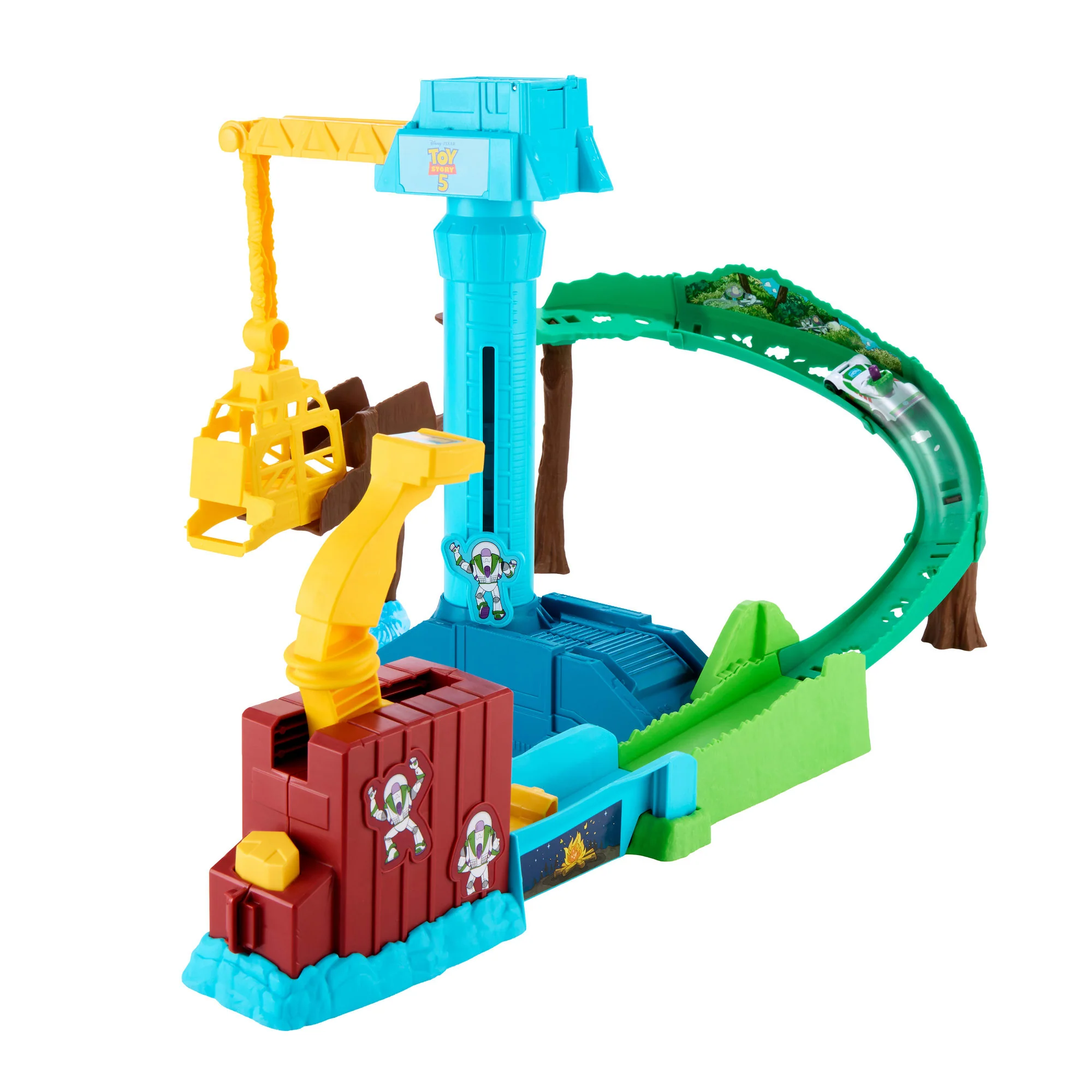 Hot Wheels Superstar Speeders Toy Story 5 Hi-Tech Buzz Lightyear's Star Command Adventure Trackset - Image 5