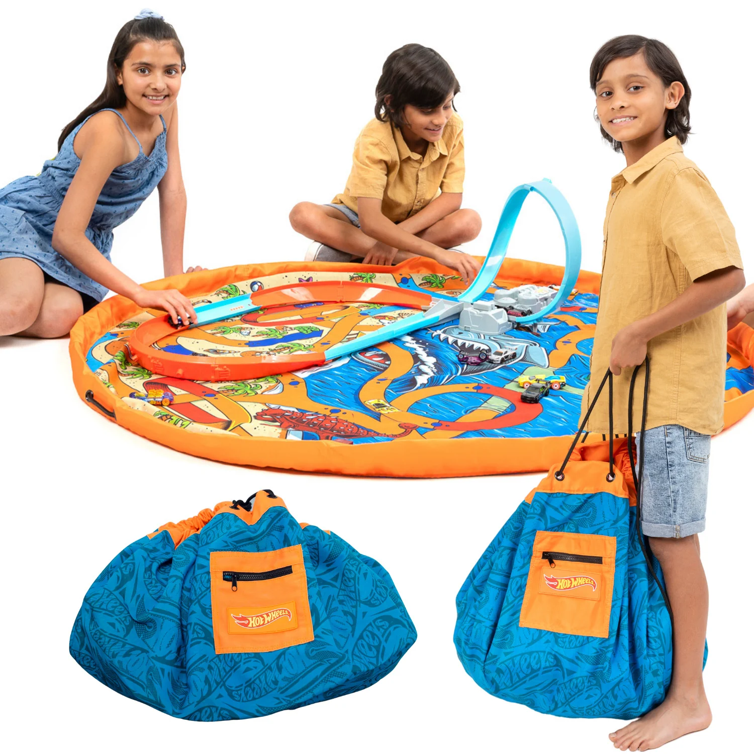 Hot Wheels Play Pouch Toy Storage Bag & Mat - Image 5