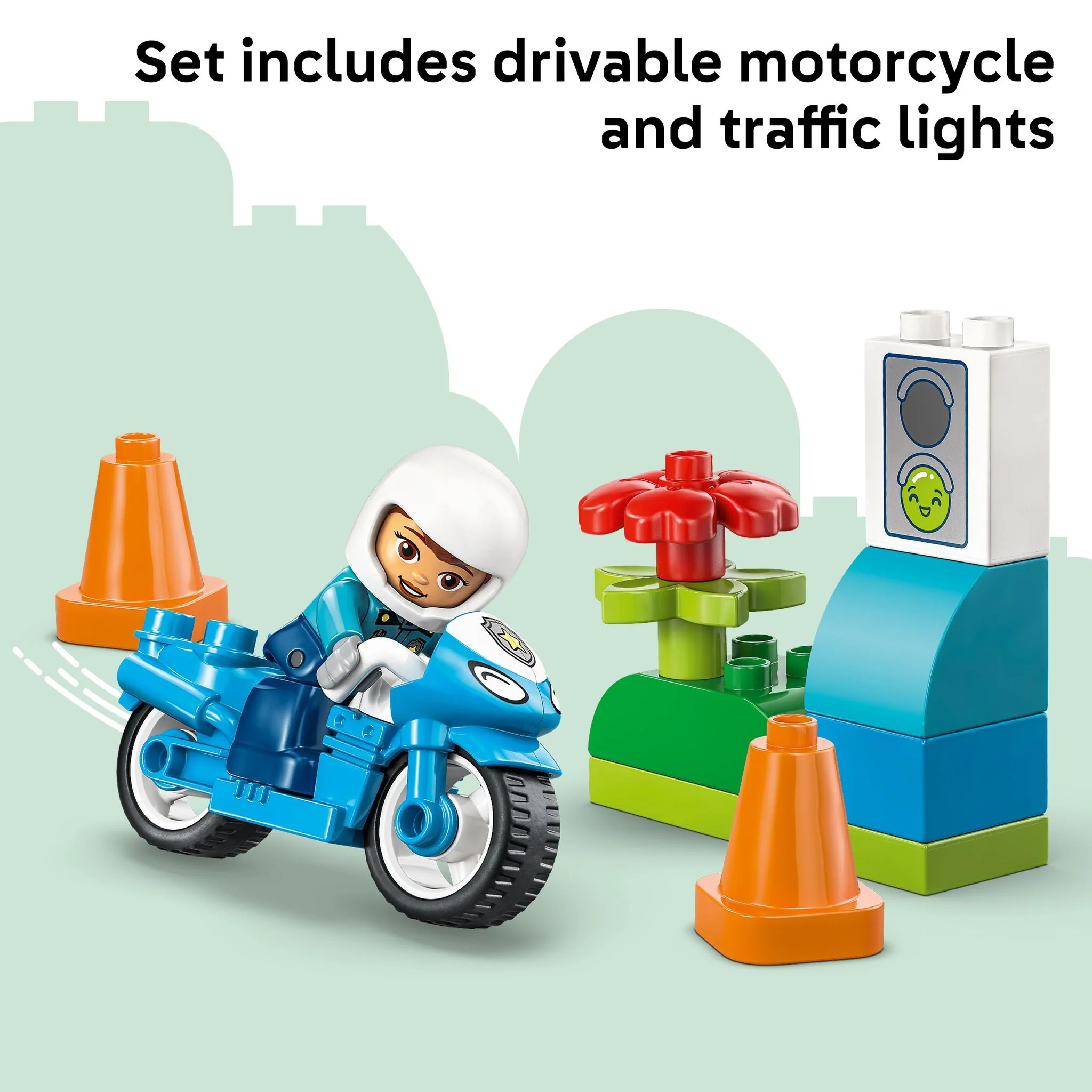 LEGO 10471 DUPLO Town Blue Police Motorcycle - Image 6
