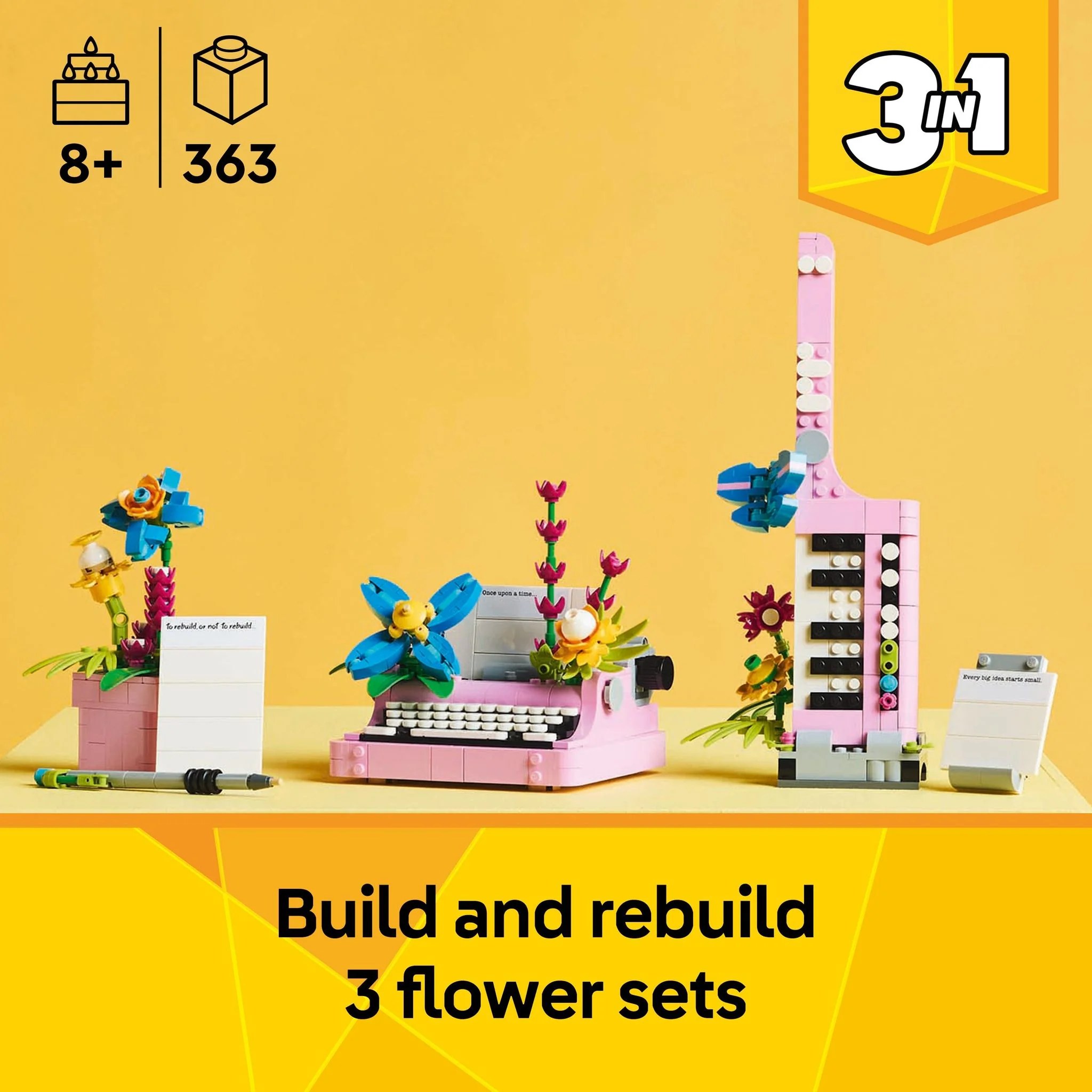 LEGO 31169 Creator Typewriter with Flowers - Image 4