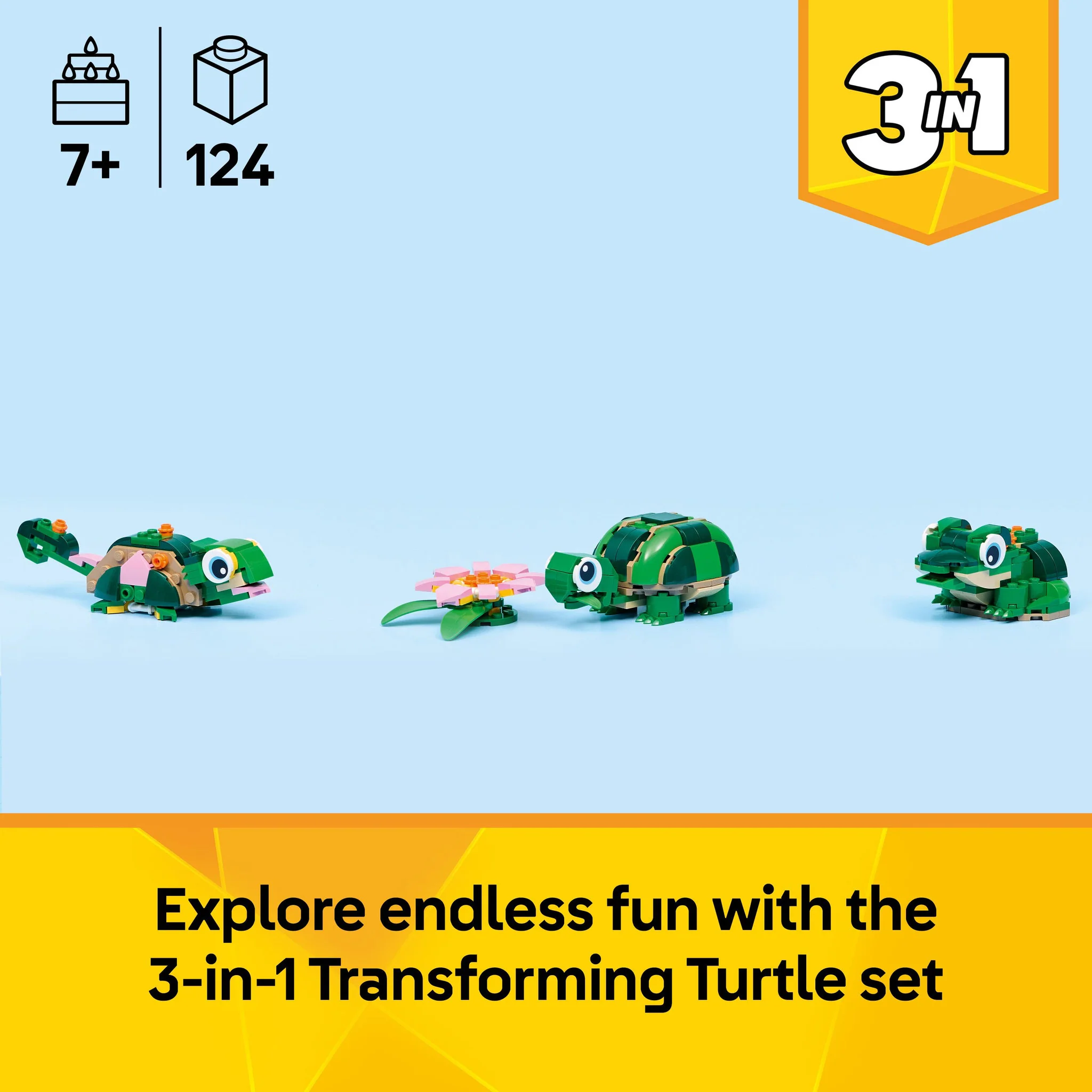 LEGO 31377 Creator Turtle With A Water Lily Flower - Image 8