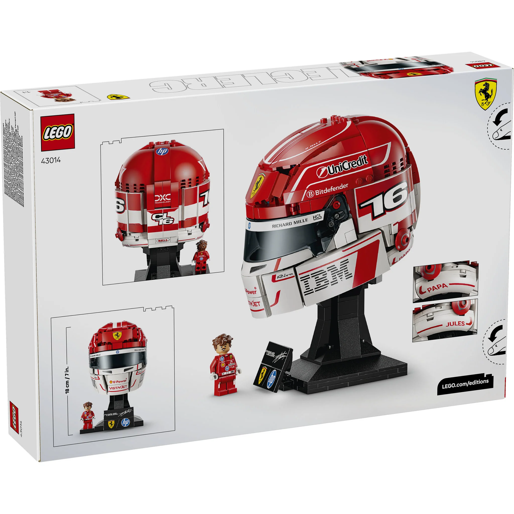 LEGO 43014 Editions Formula 1 Scuderia Ferrari HP Charles Leclerc Helmet - Image 10