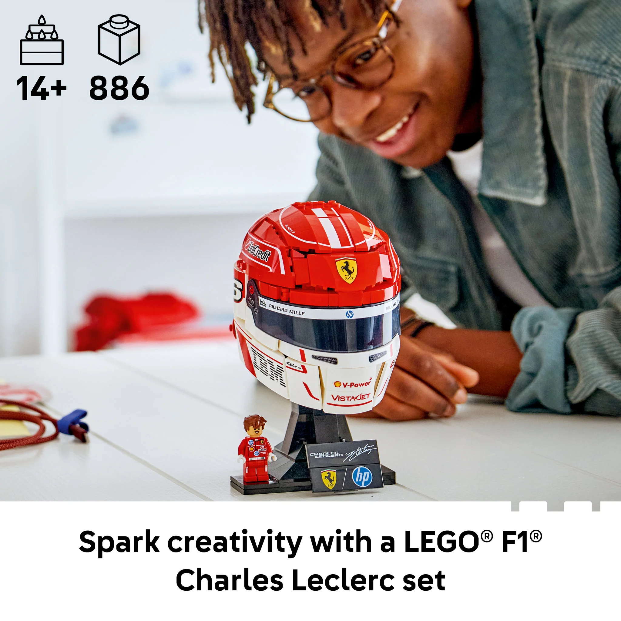 LEGO 43014 Editions Formula 1 Scuderia Ferrari HP Charles Leclerc Helmet - Image 4