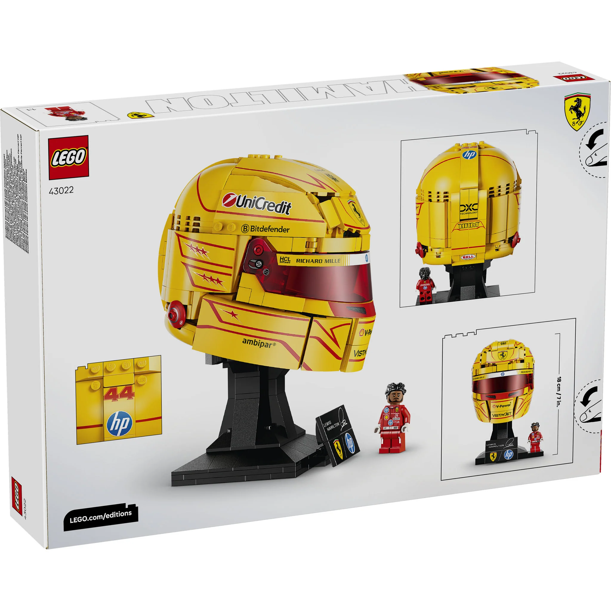 LEGO 43022 Editions Scuderia Ferrari HP Lewis Hamilton Helmet - Image 10