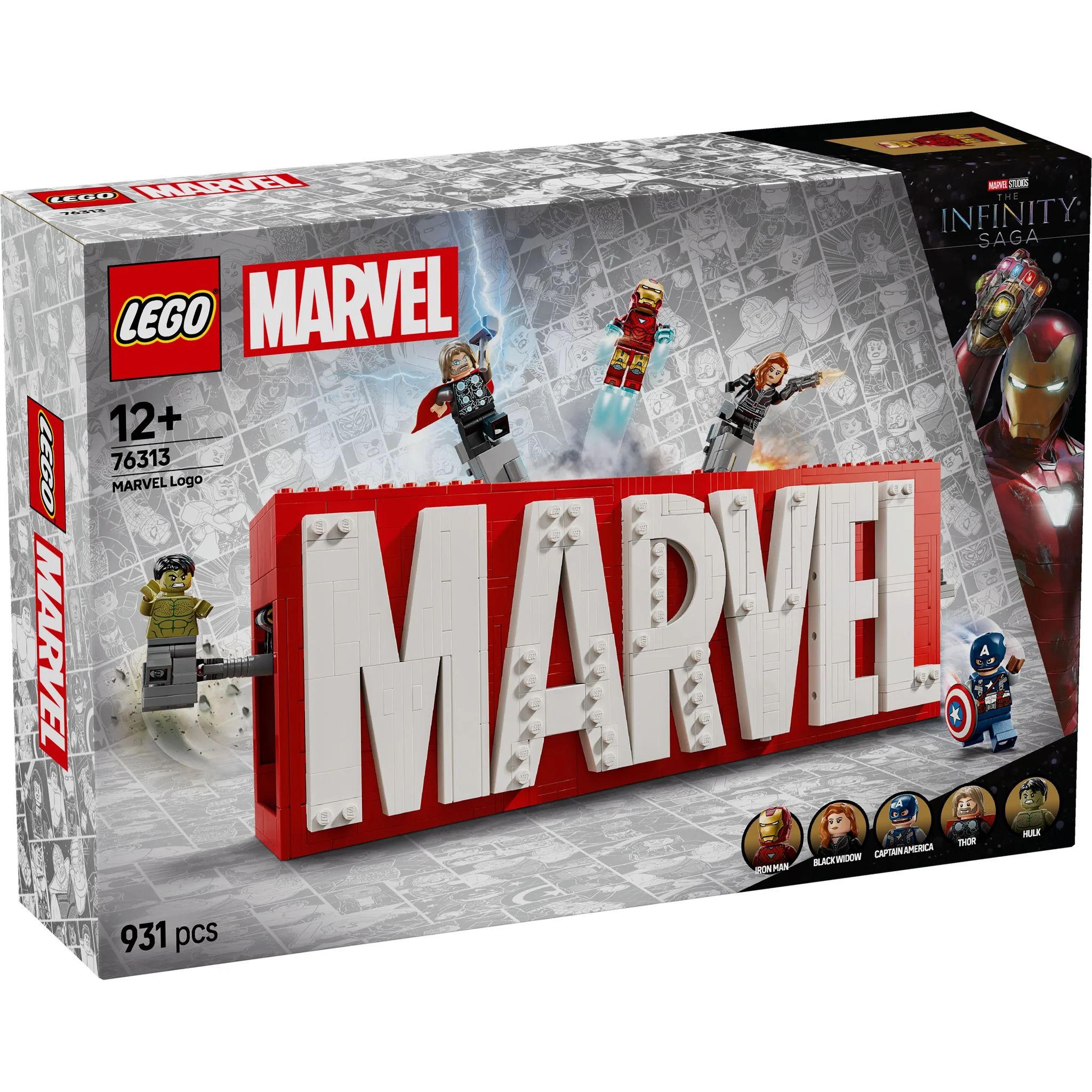 LEGO 76313 Marvel Super Heroes MARVEL Logo & Minifigures - Image 2