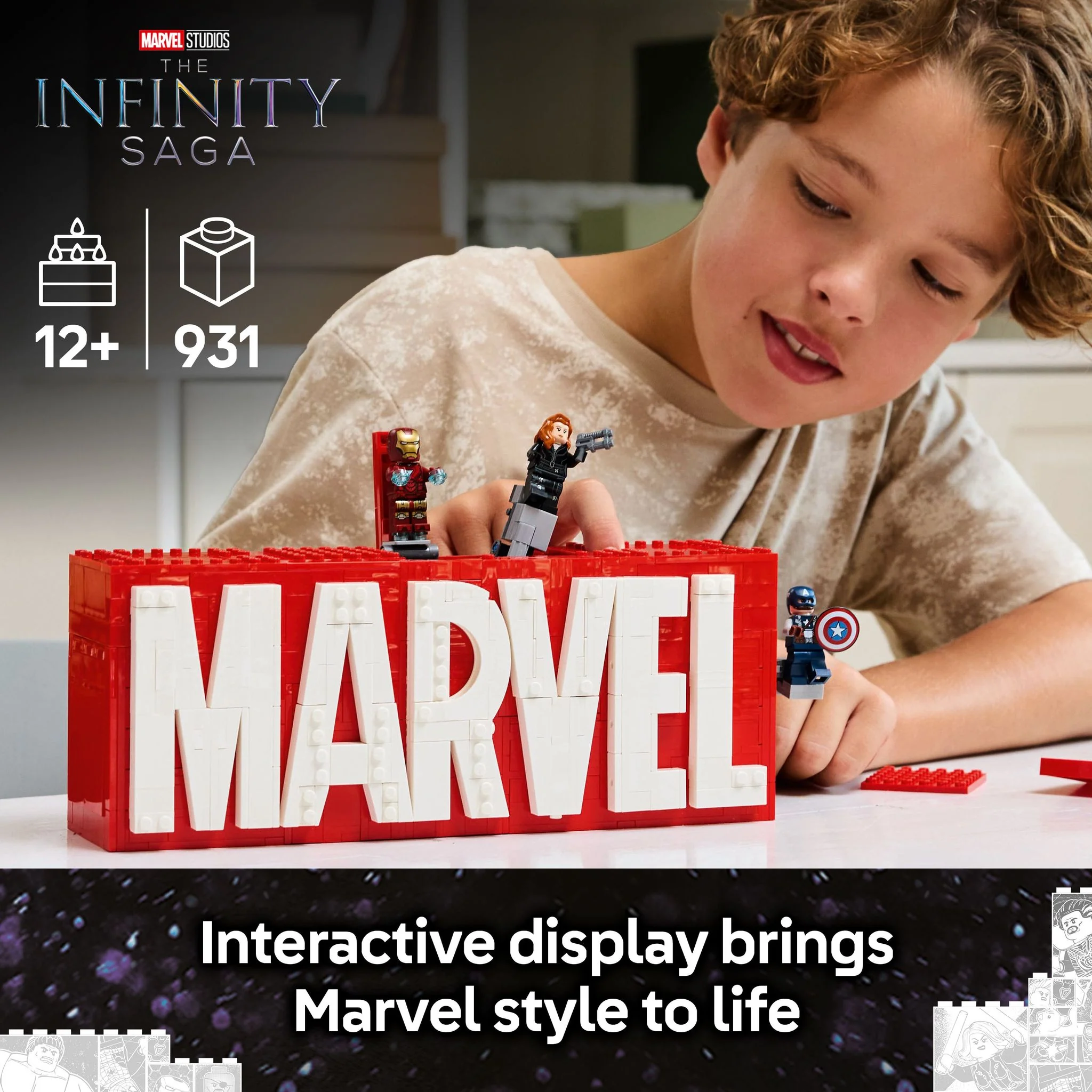 LEGO 76313 Marvel Super Heroes MARVEL Logo & Minifigures - Image 4