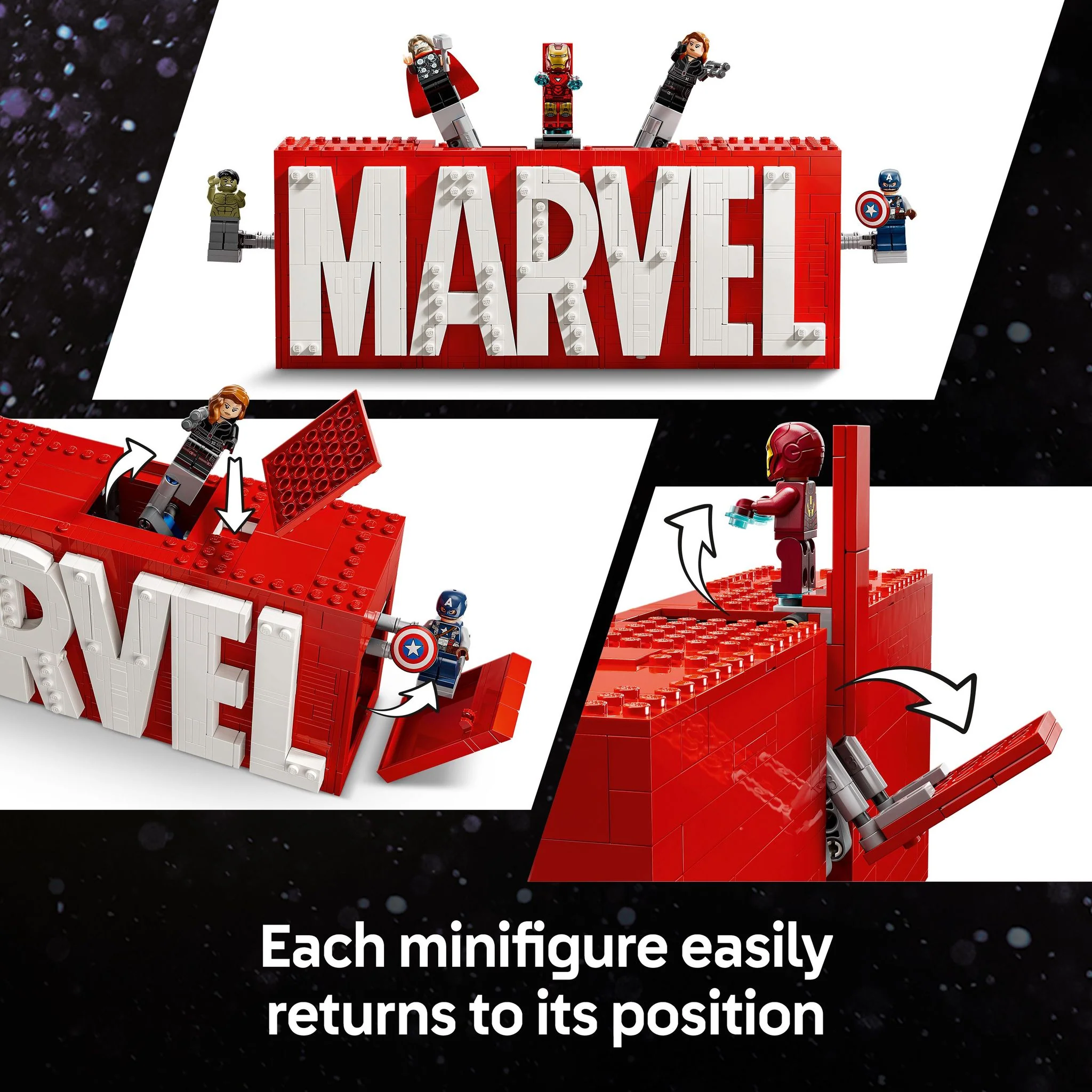 LEGO 76313 Marvel Super Heroes MARVEL Logo & Minifigures - Image 7