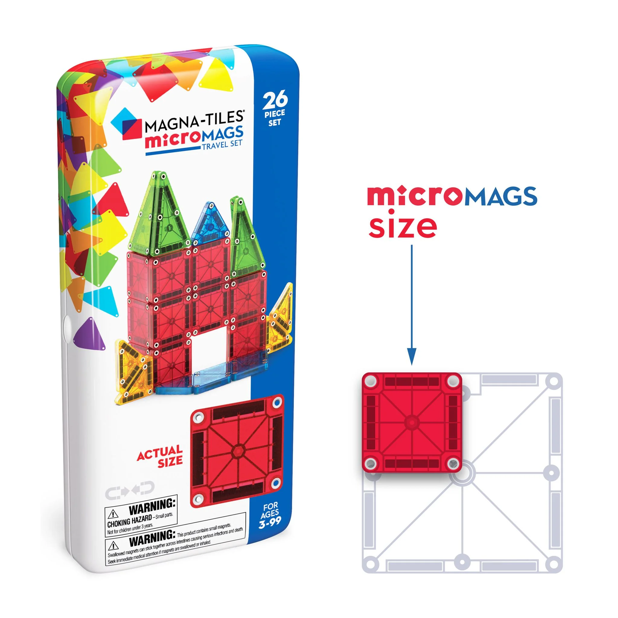 MAGNA-TILES MicroMAGS 26 Piece Travel Set - Image 3