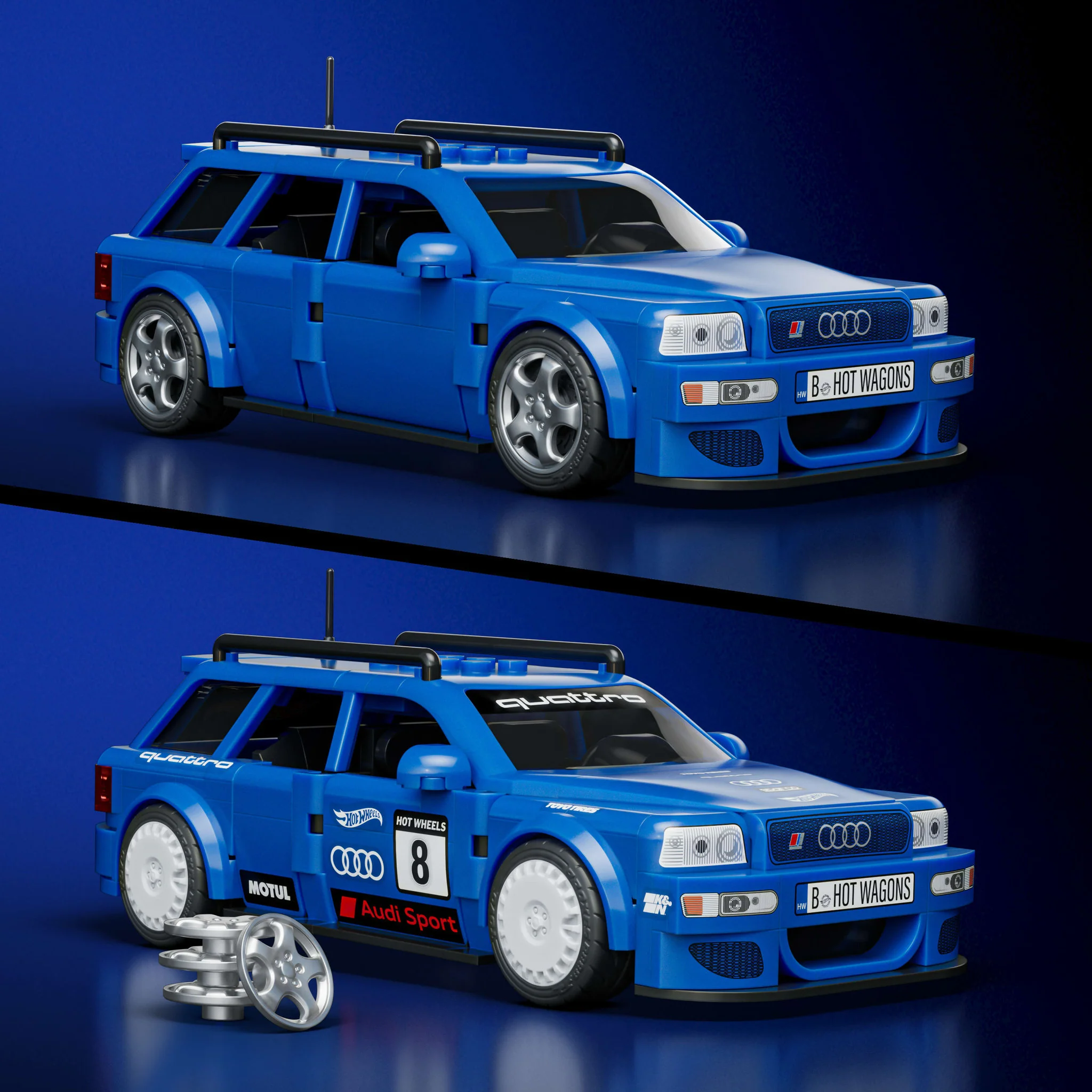 Mattel Brick Shop Hot Wheels Speed Audi Avant RS2 1994 Building Set - Image 4
