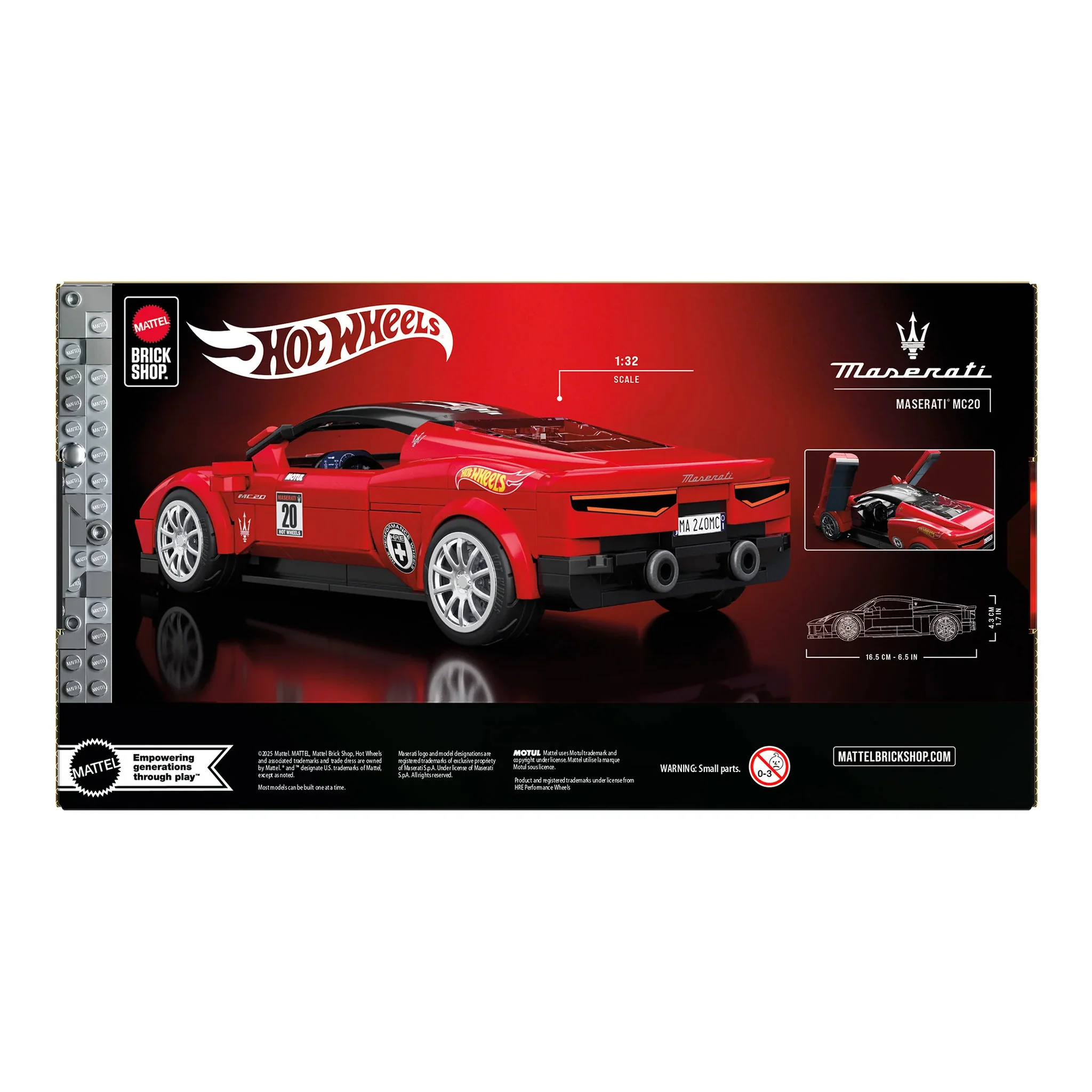 Mattel Brick Shop Hot Wheels Speed Maserati MC20 Building Set - Image 6