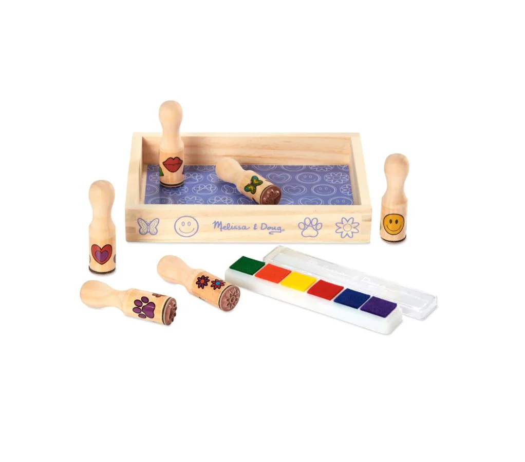 Melissa & Doug Wooden Stamp Set - Happy Handles - Image 3