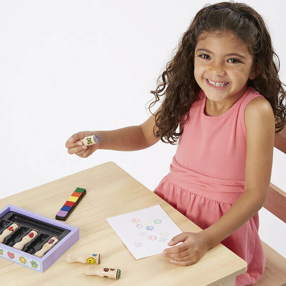 Melissa & Doug Wooden Stamp Set - Happy Handles - Image 5