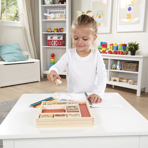 Melissa & Doug Wooden Stamp Set Vehicles - Image 4