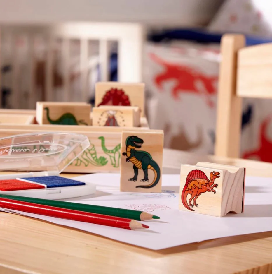 Melissa & Doug Wooden Stamp Set - Dinosaurs - Image 4