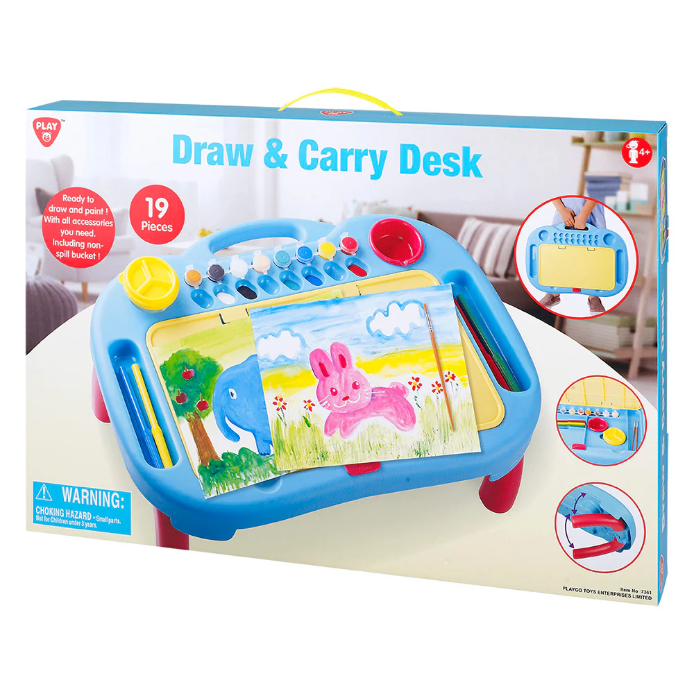 Playgo Toys Draw & Carry Desk 19 Pieces