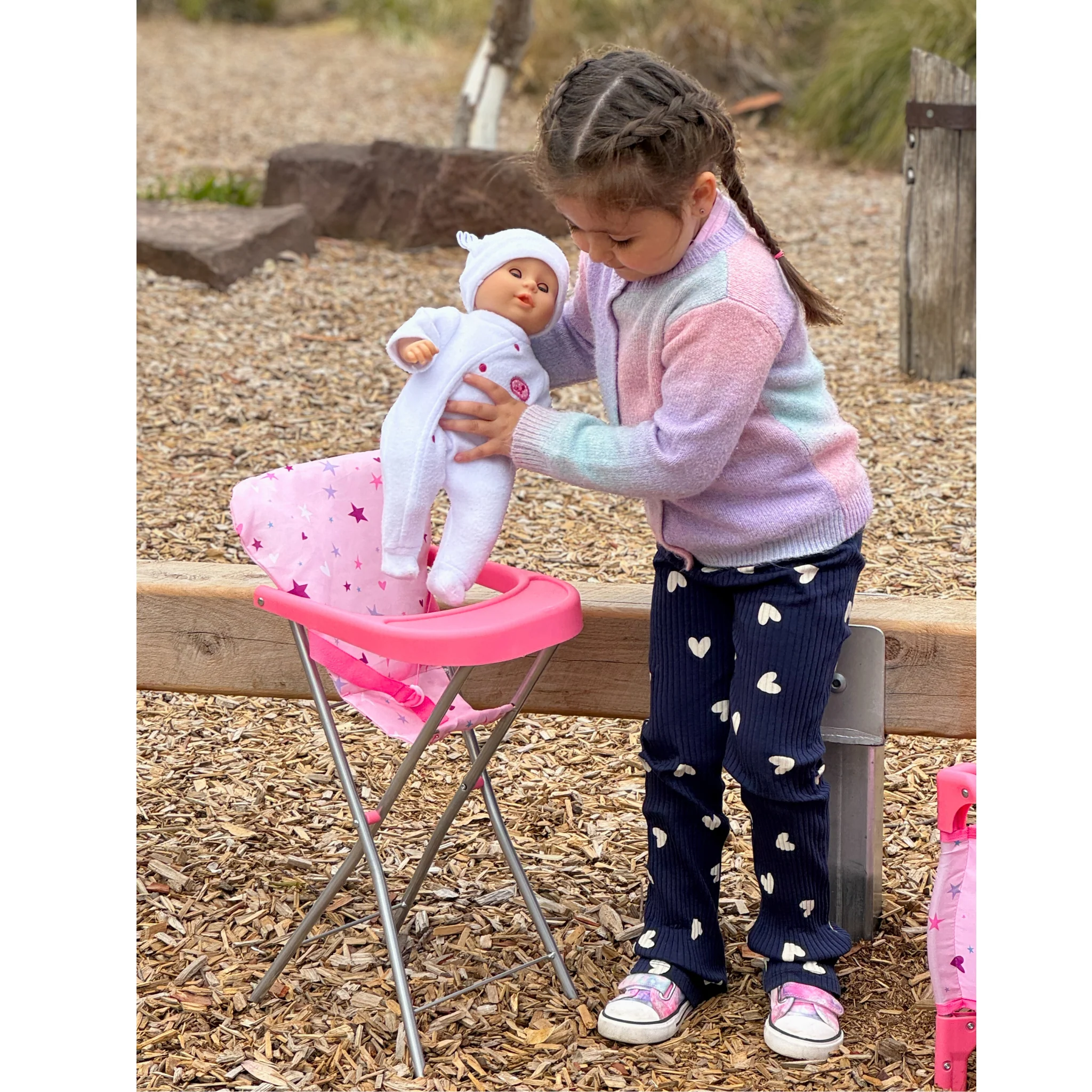 Playworld Doll Highchair Pink - Image 4