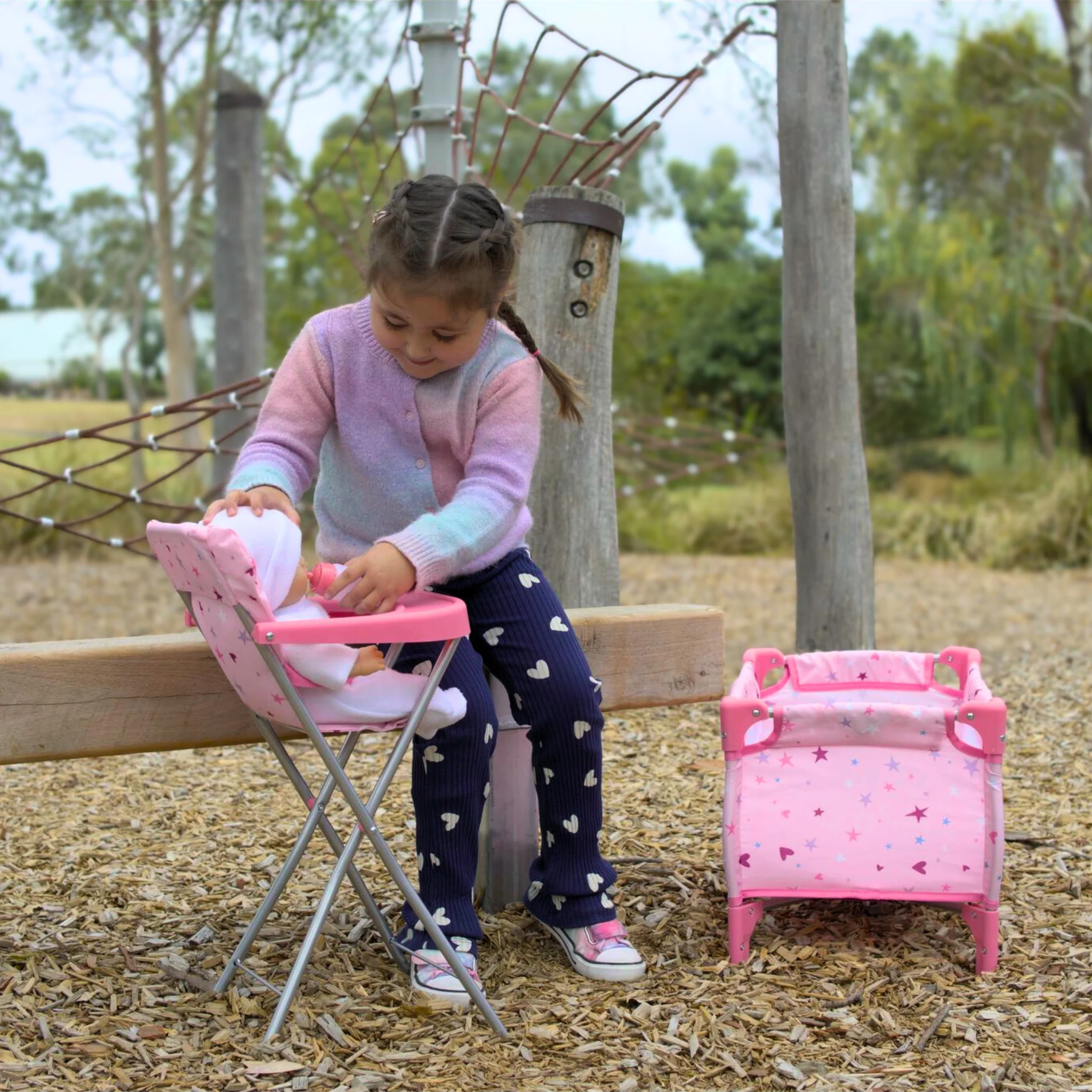 Playworld Doll Highchair Pink - Image 5