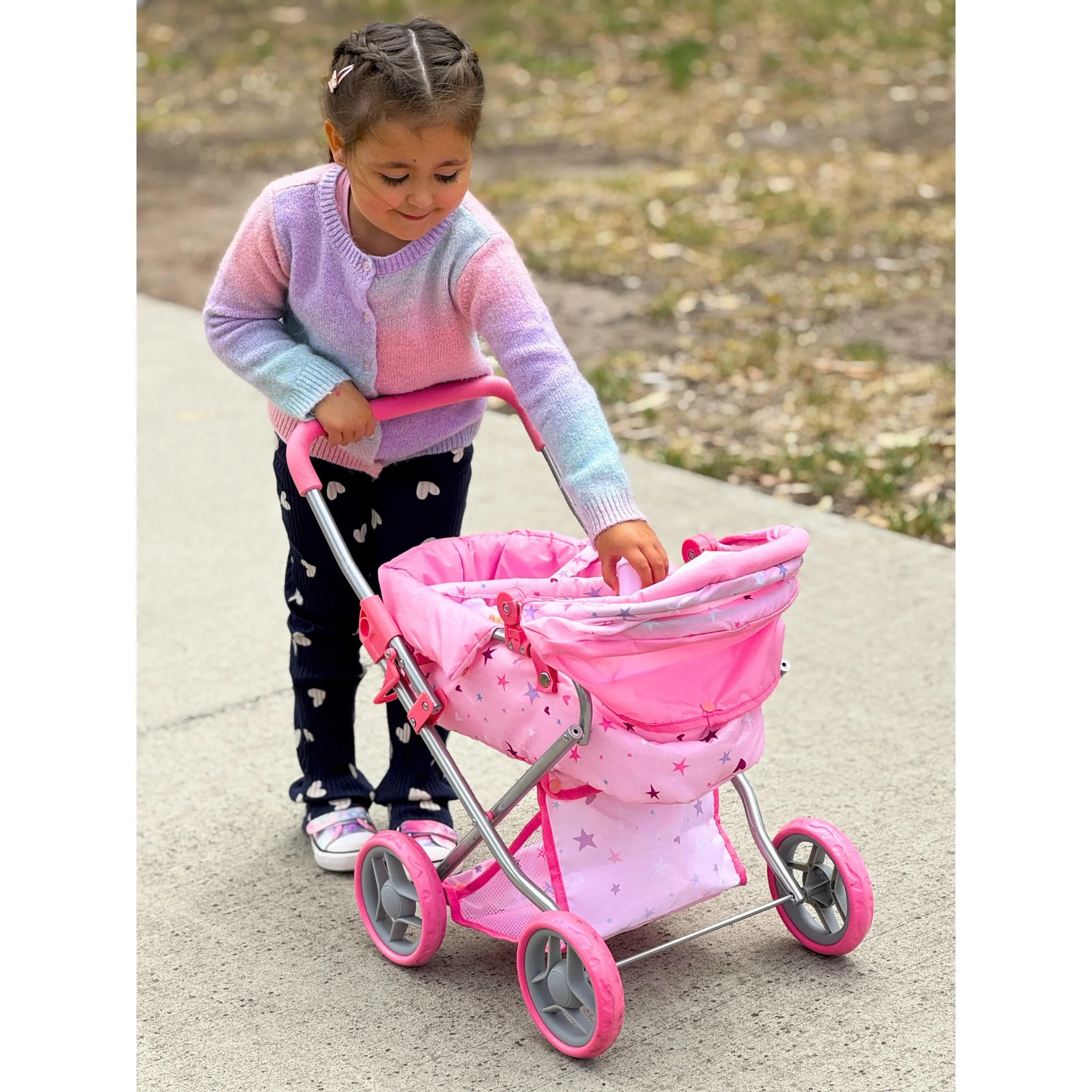 Playworld Doll Pram Medium Pink - Image 5