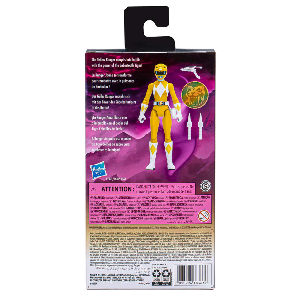 Power Rangers Mighty Morphin Yellow Ranger 6 Inch Figure - Image 2
