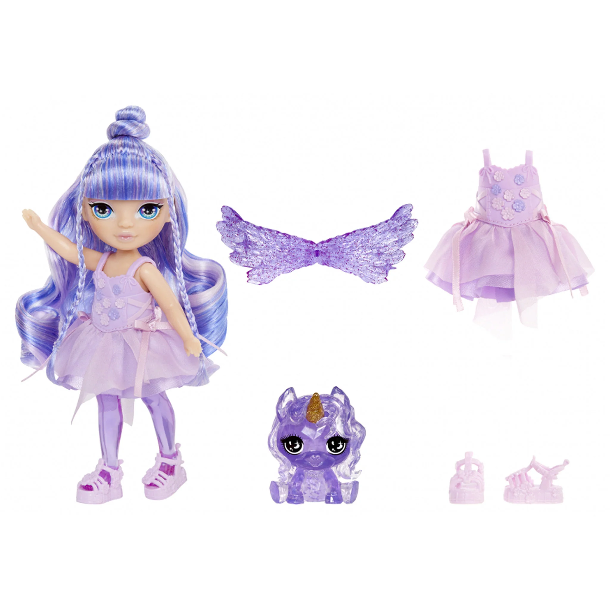 Rainbow High Littles Rainbow Fantasy Fairies Doll & Pet - Amethyst - Image 3