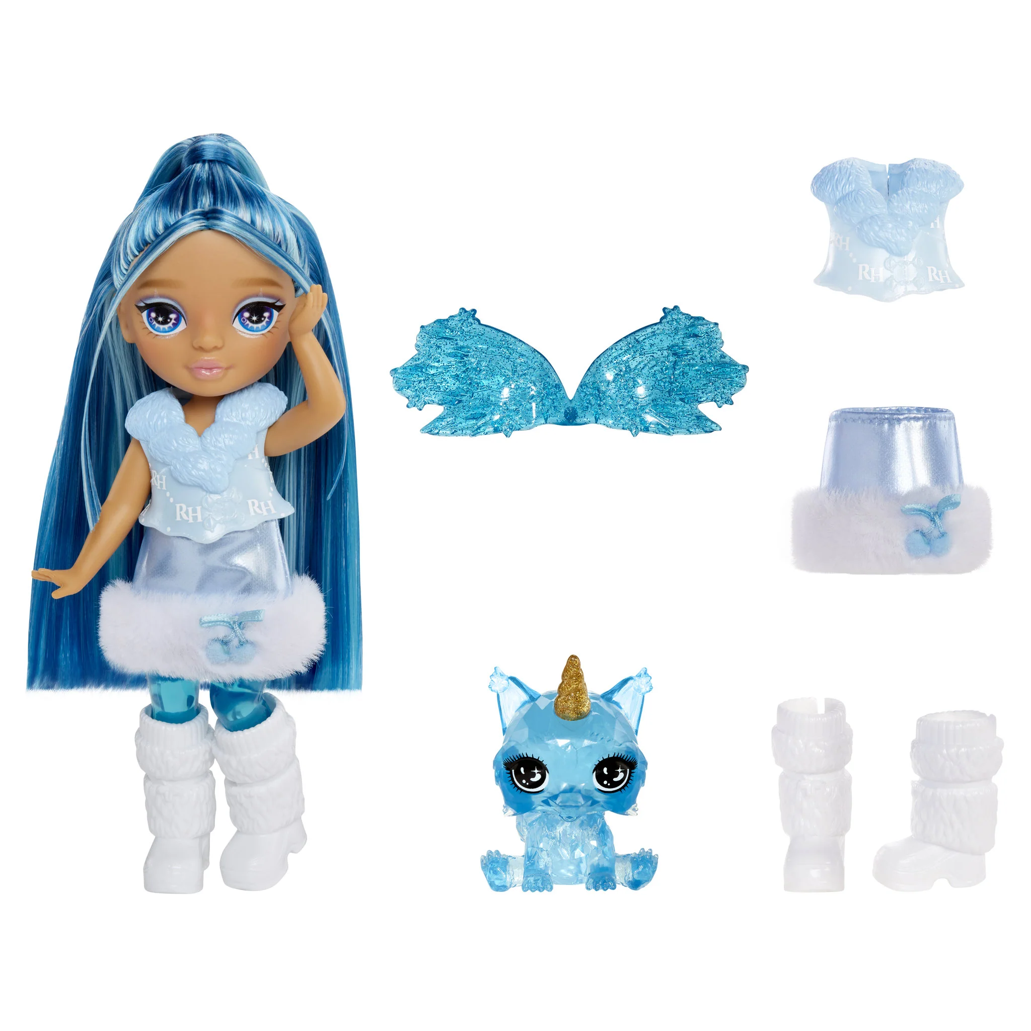 Rainbow High Littles Rainbow Fantasy Fairies Doll & Pet - Sapphire - Image 2