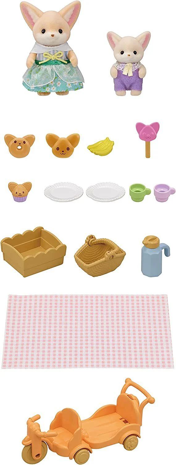 Sylvanian Families Sunny Picnic Set - Fennec Fox Sister & Baby - Image 2