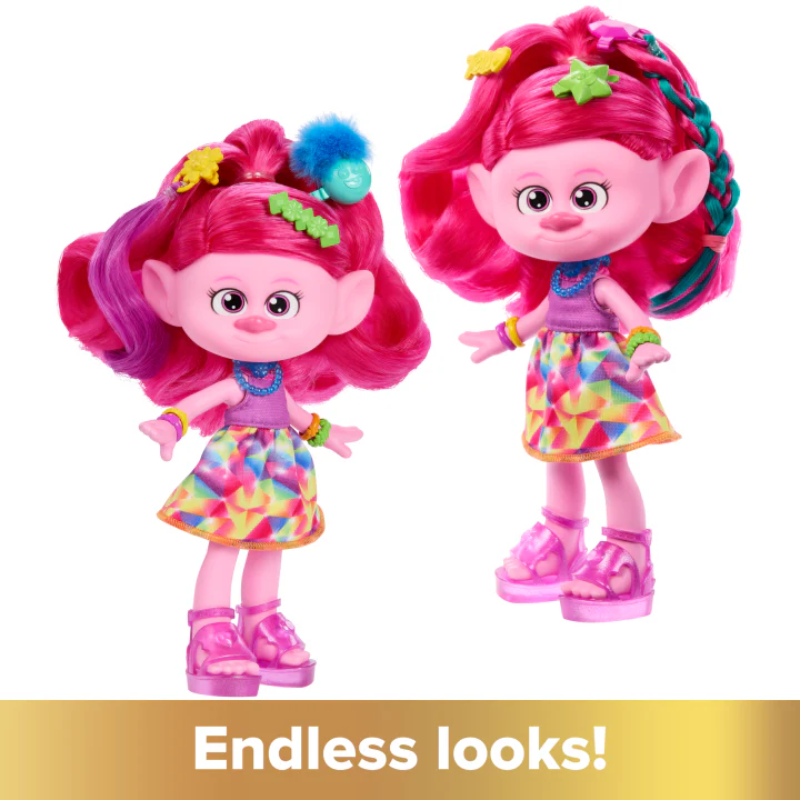 Trolls 3 Band Together Hair-Tastic Queen Poppy Doll - Image 5