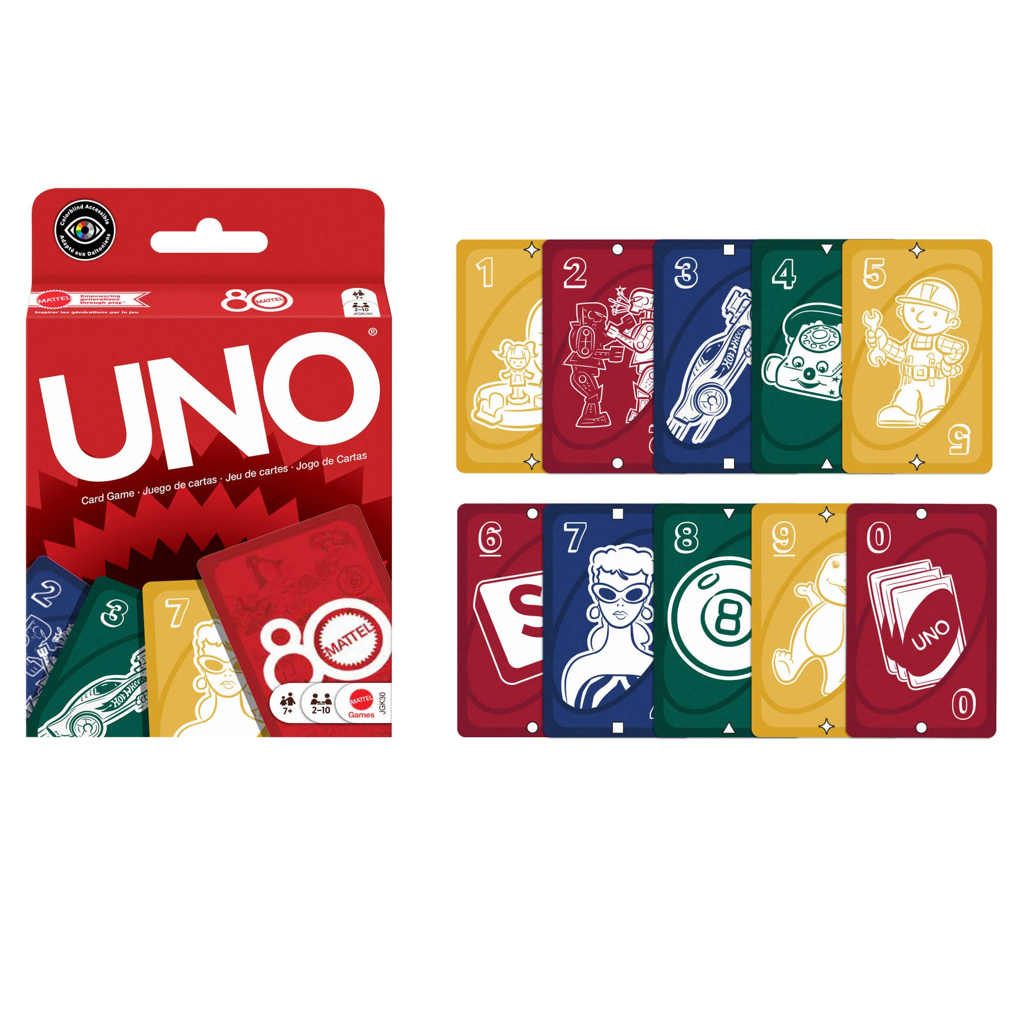 UNO Mattel 80th Ruby Red Card Game - Image 2