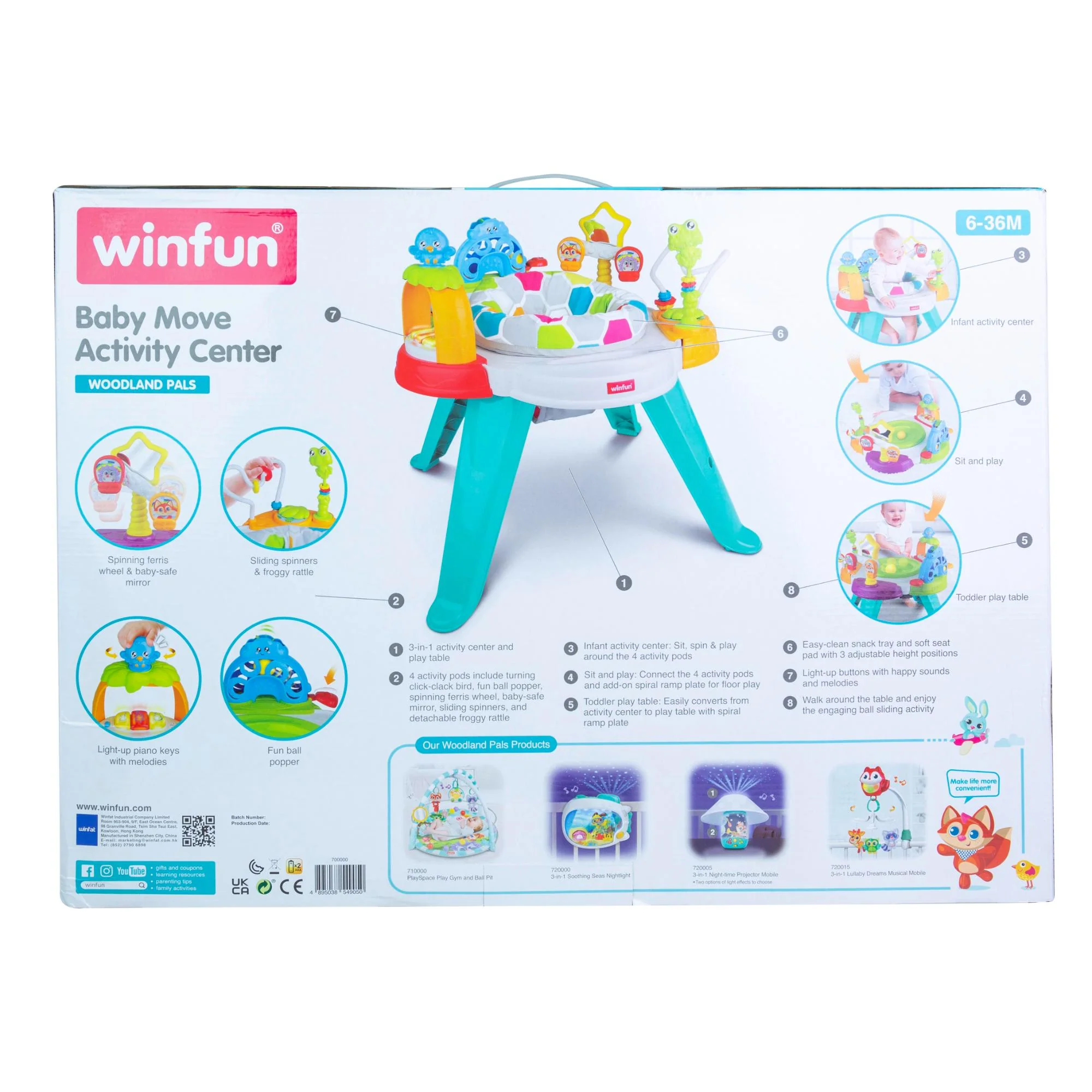 Winfun Baby Move Activity Center - Woodland Pals - Image 2